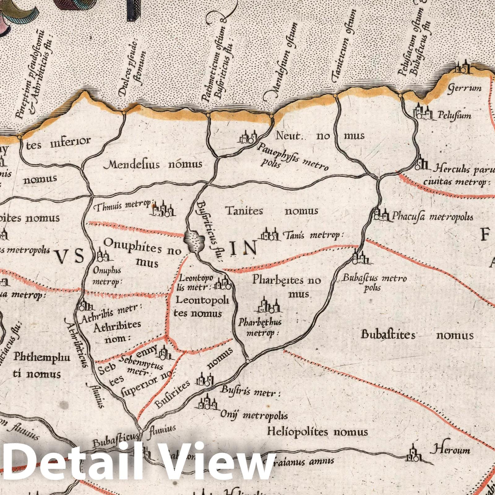 North Africa - River Map, 1618 - Historical Map Print