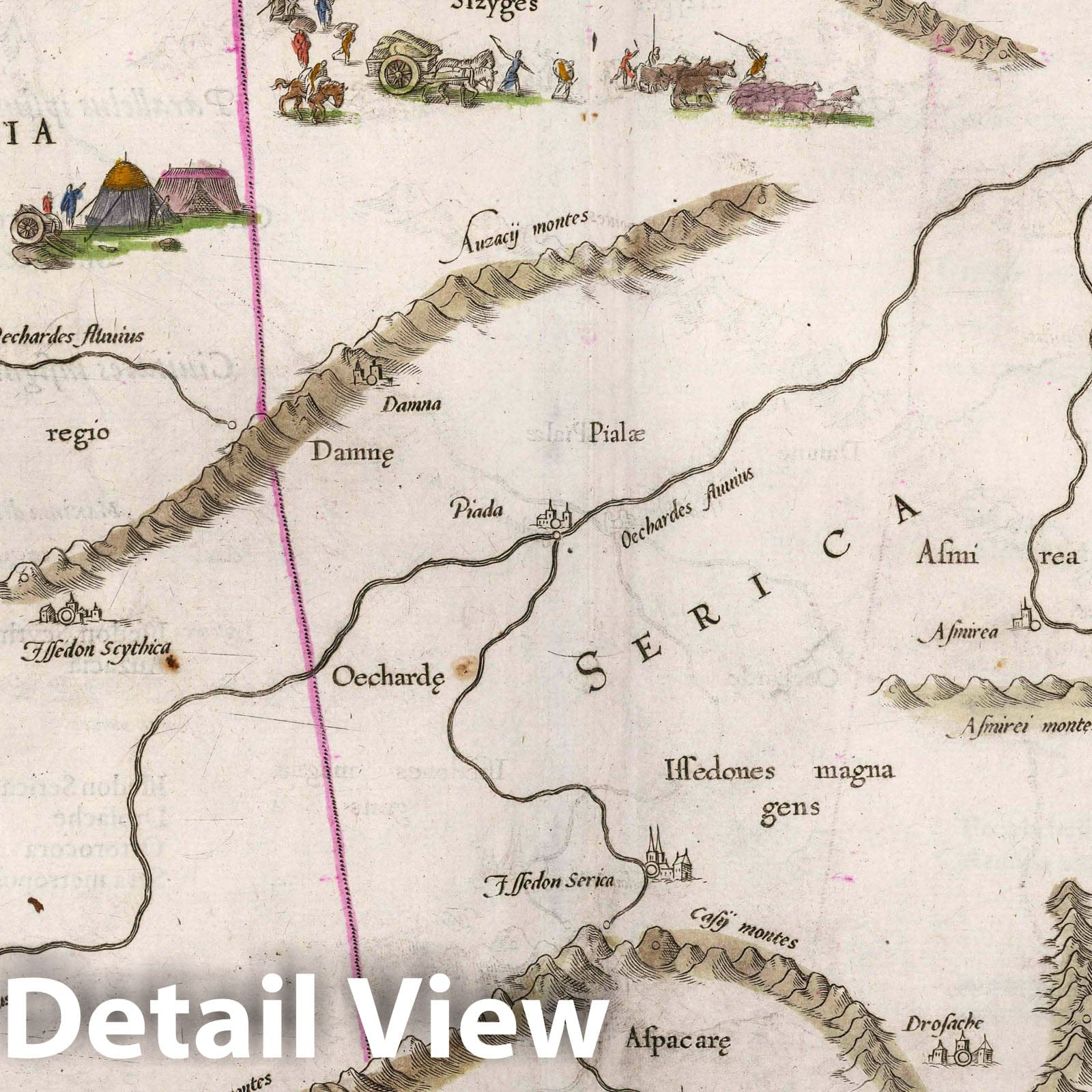 Central Asia - Classical Map, 1618 - Petrus Bertius Historical Map Print