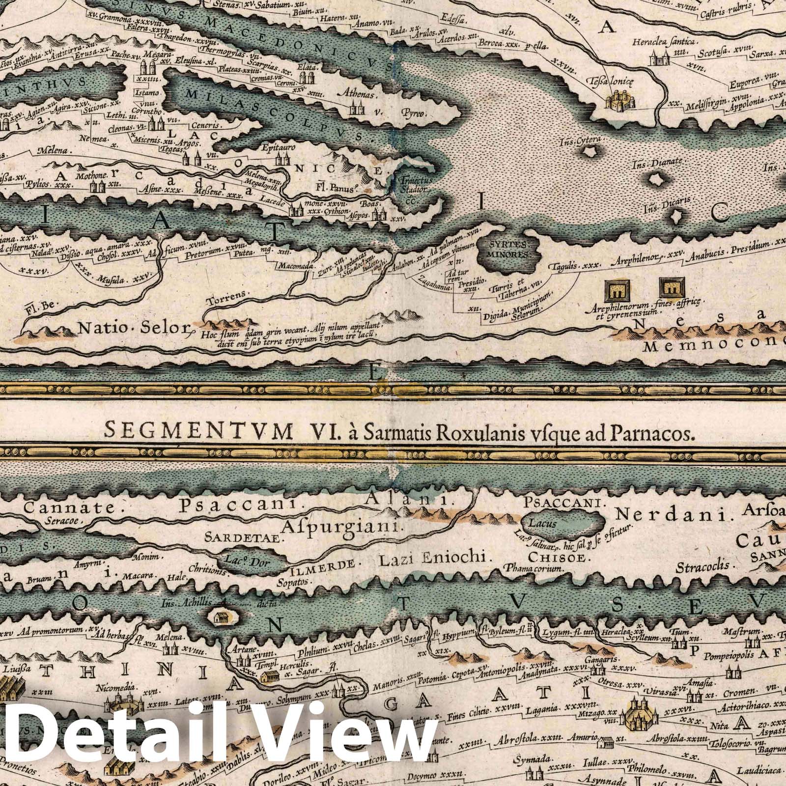 Peutinger Tabula Segments V and VI - Roman World Map, 1619