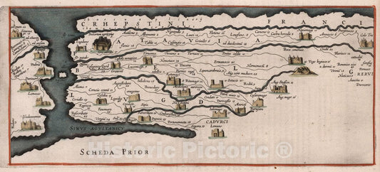 Historic Map : Europe, Central 1619 Scheda Prior : Tabula Peutingeriana , Vintage Wall Art