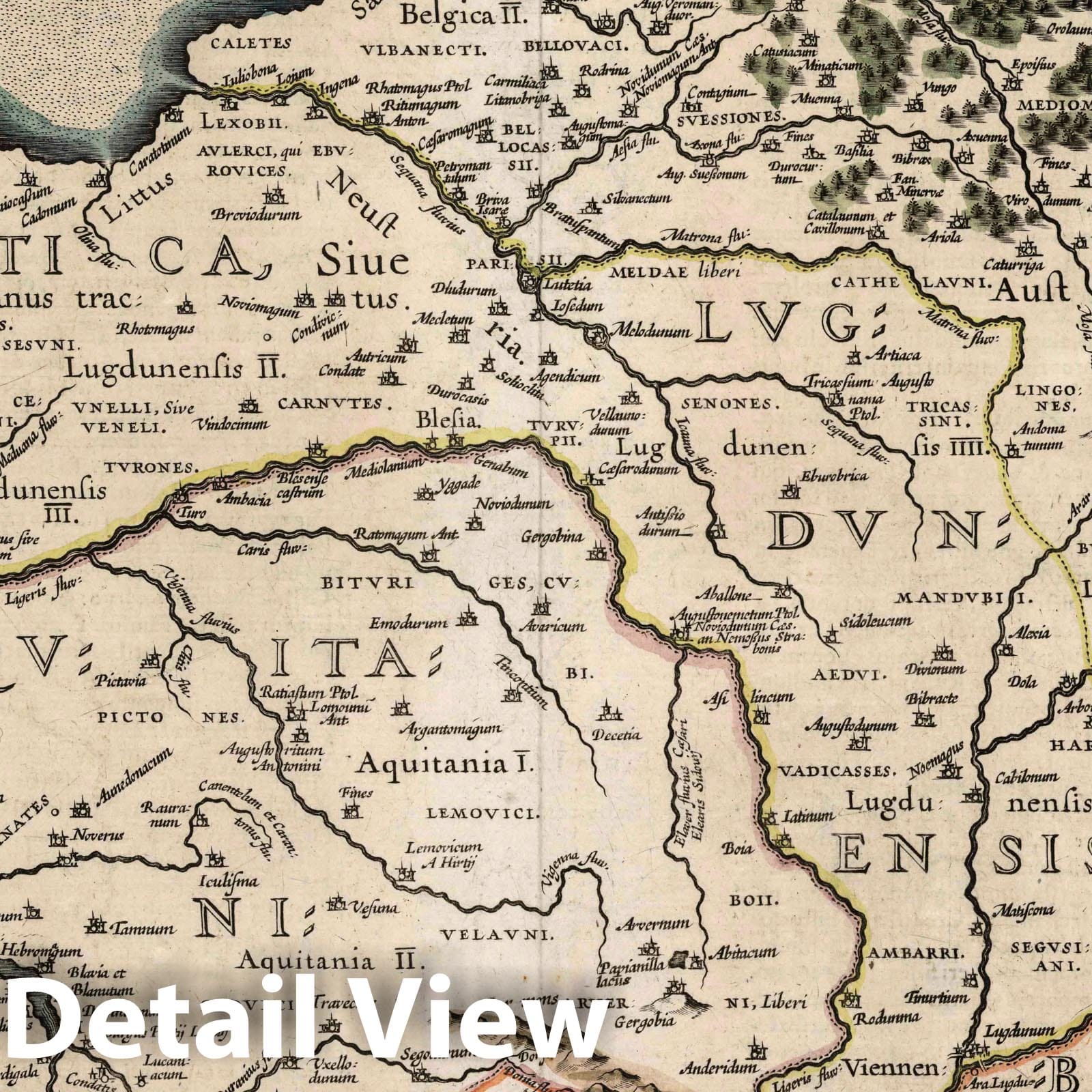 Historic Map : France, Galliae Veteris Typus. Abrahami Ortelii. Geographieae veteris. Tabvlae Aliqvot, 1619, Vintage Wall Art