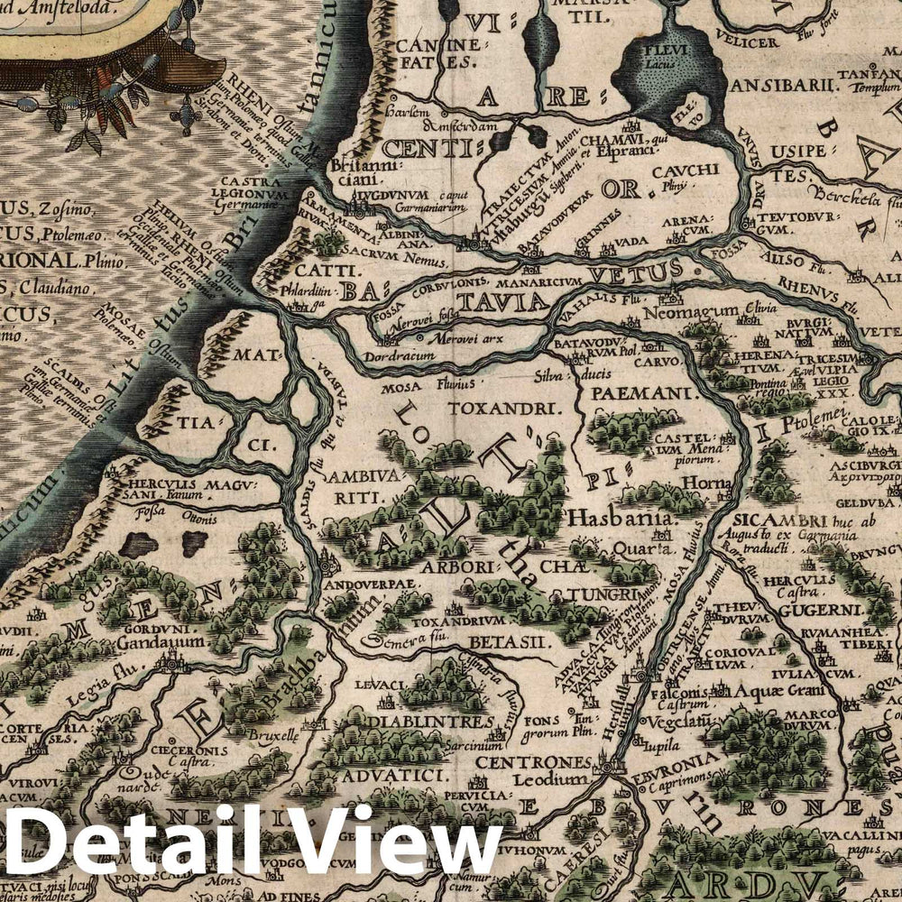 Historic Wall Map : Belgii veteris typus. Abrahami Ortelii. Geographieae veteris. Tabvlae Aliqvot. Theatri geographiae veteris : tomus posterior, 1619 Atlas - Vintage Wall Art