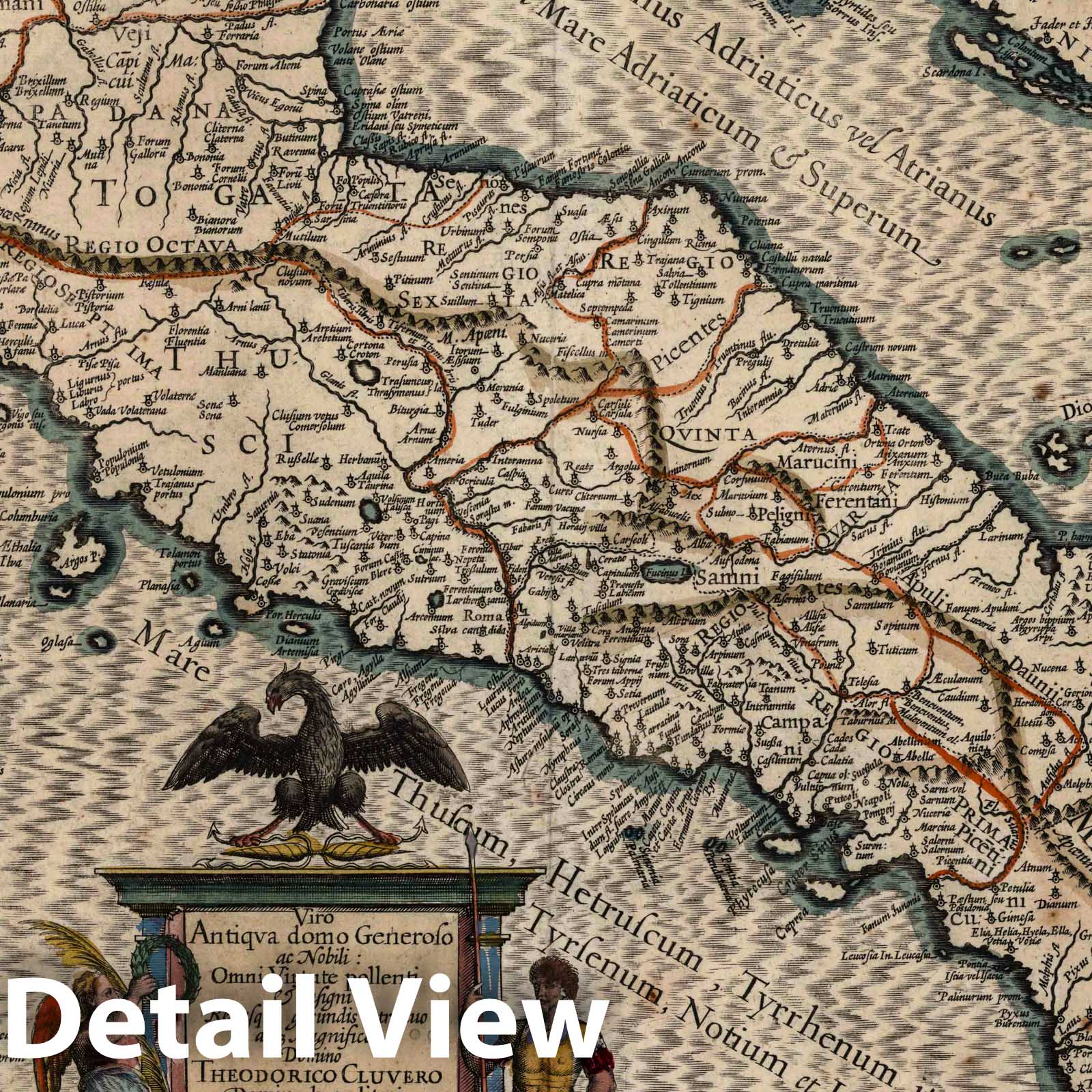Ancient Italy, 1603 - Historical Map Print