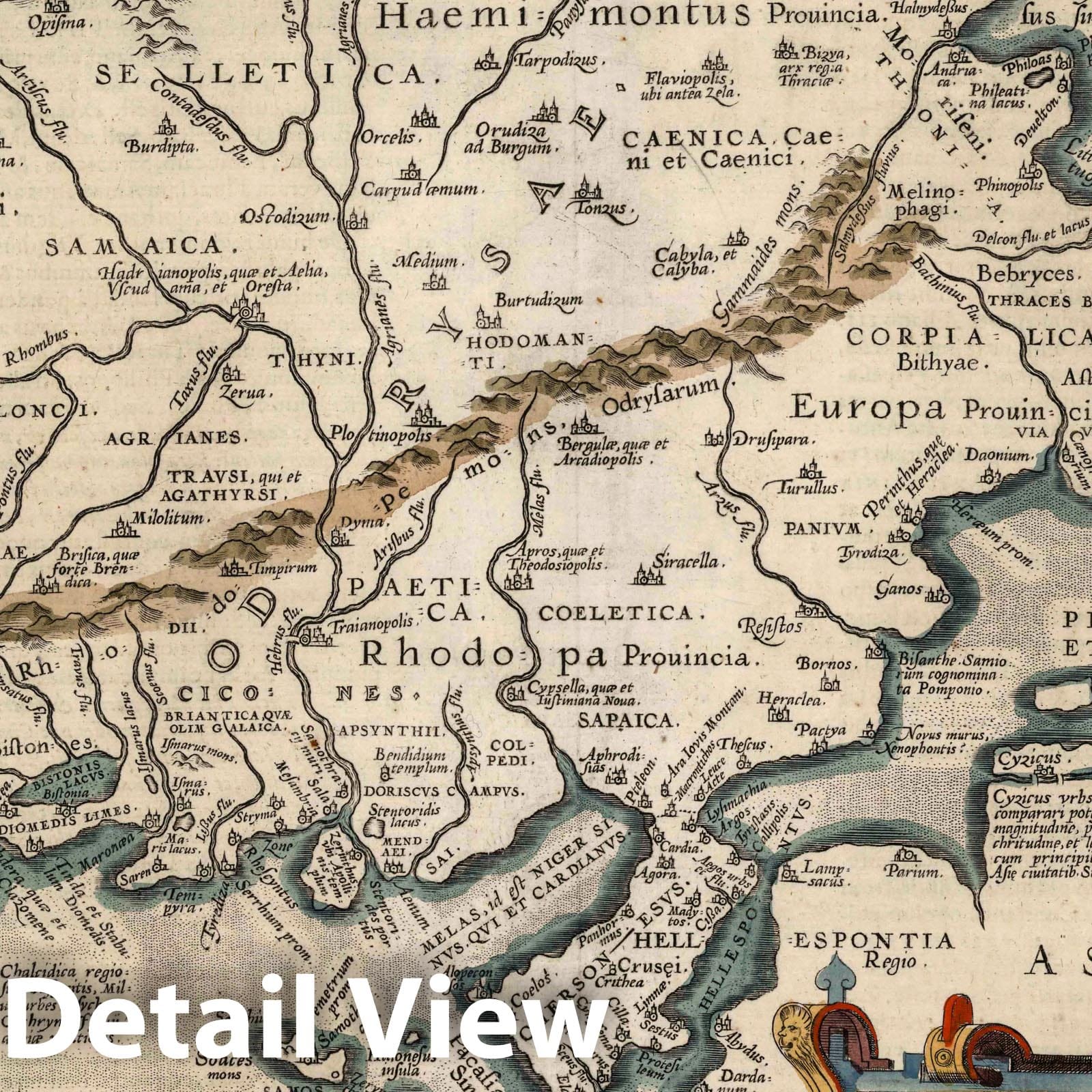 Ancient Thrace, 1619 - Historical Map Print