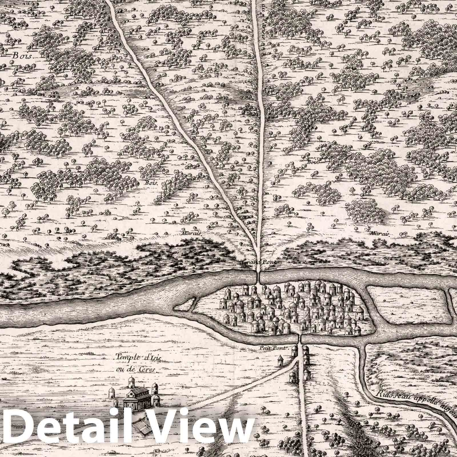 Lutetia - Ancient Paris, 1705 - Historical Map Print