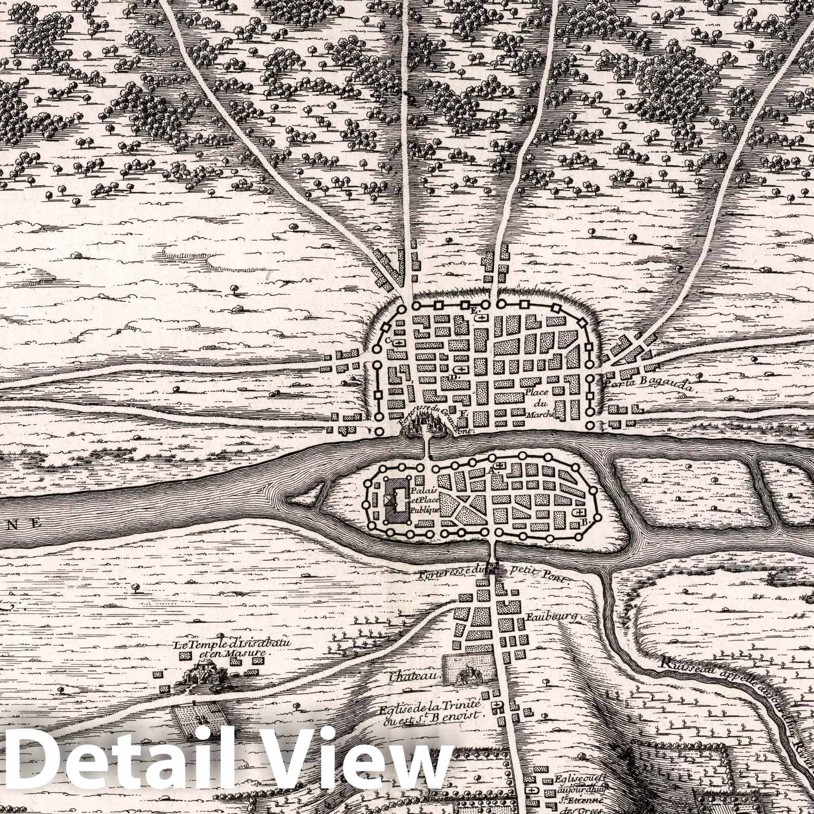 Paris, France - Historical Map, 1705 - City Plan Print