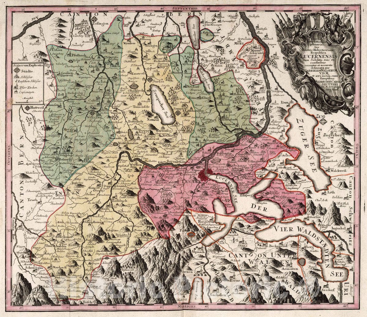 Historic Map : Switzerland, 5. Helvetiorum Republica Lucernensis, 1750 Atlas , Vintage Wall Art