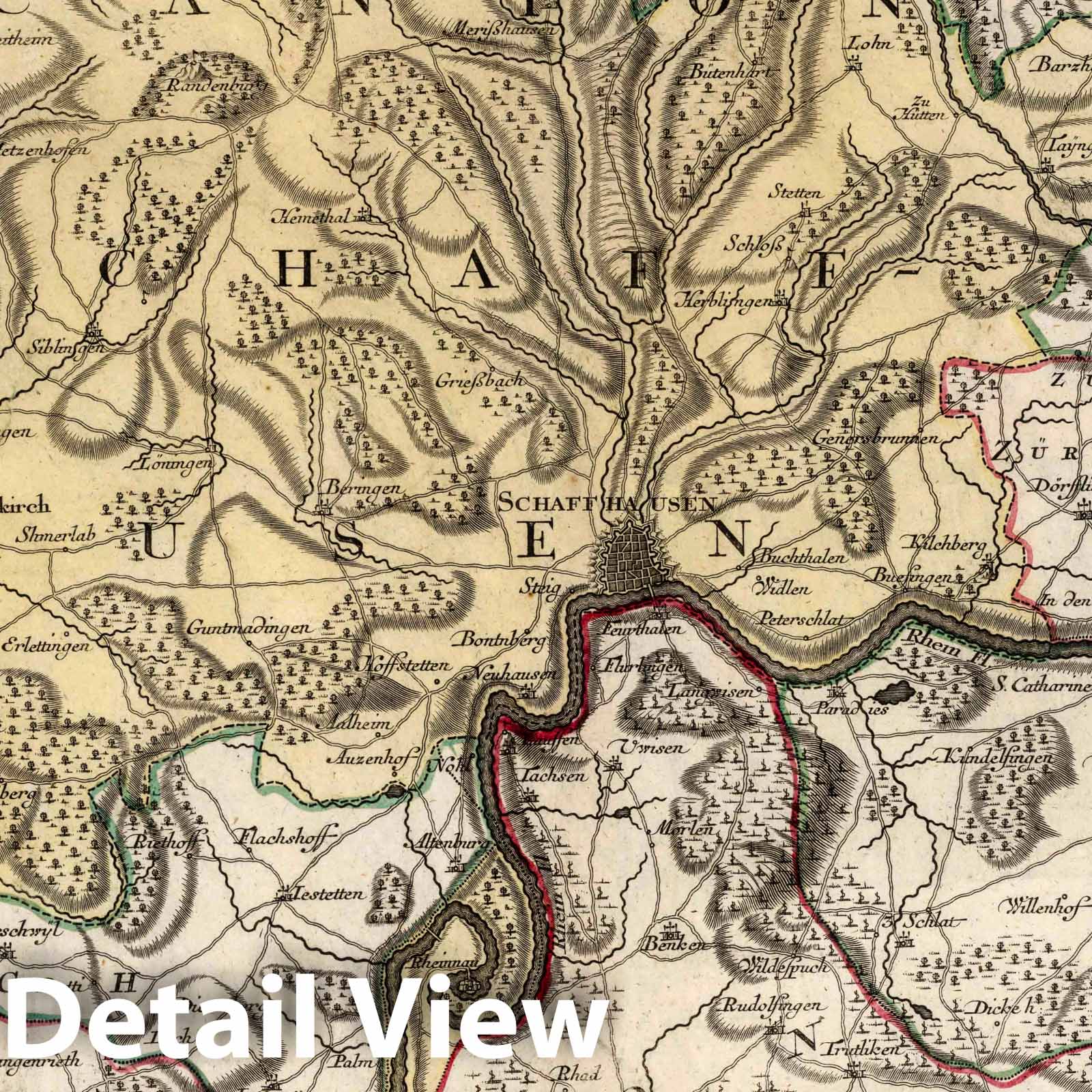 Switzerland, 1730 - Historical Map Print from Seutter Atlas
