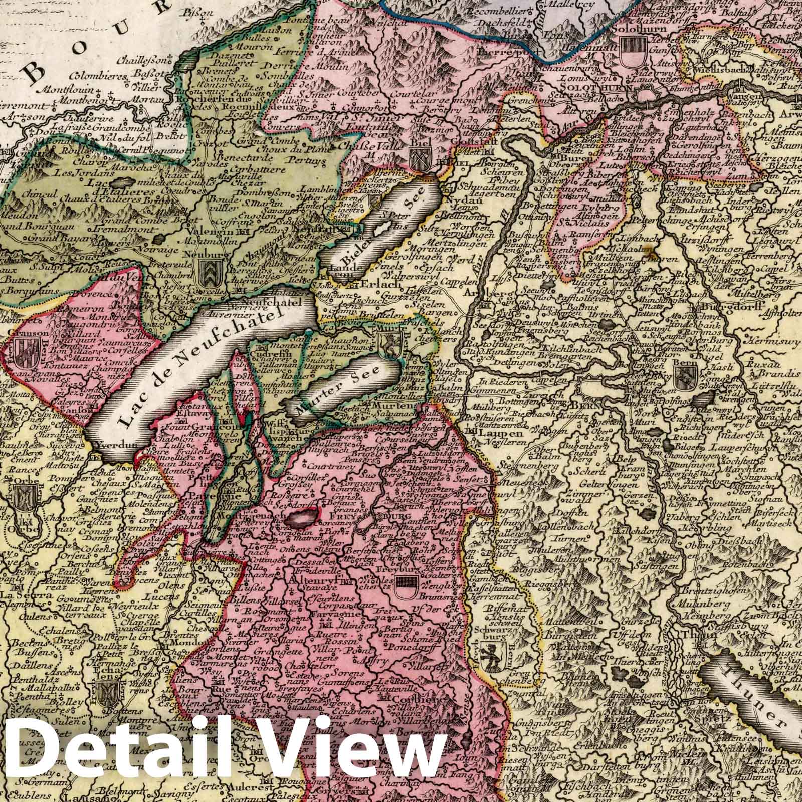 Canton of Bern, 1740 - Historical Map Print