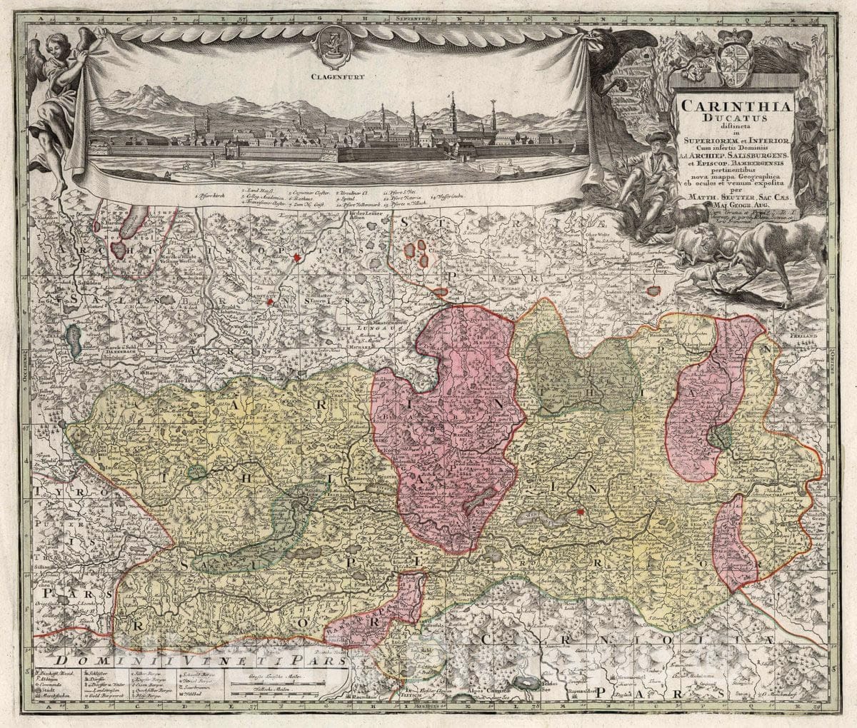 Historic Map : 17. Carinthia Salisburgens Bambergensis, 1735 Atlas - Vintage Wall Art