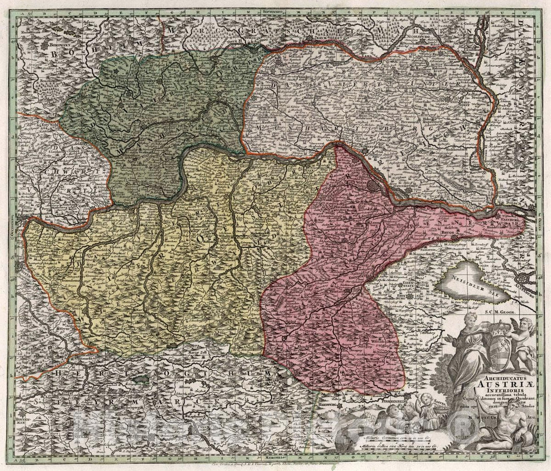 Historic Map : Austria, 19. Archiducatus Austriae Inferiorus, 1730 Atlas , Vintage Wall Art