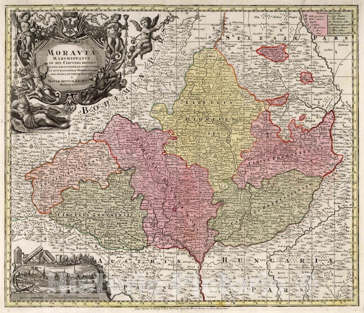 Historic Map : 21. Moravia Marchionatus, 1740 Atlas - Vintage Wall Art