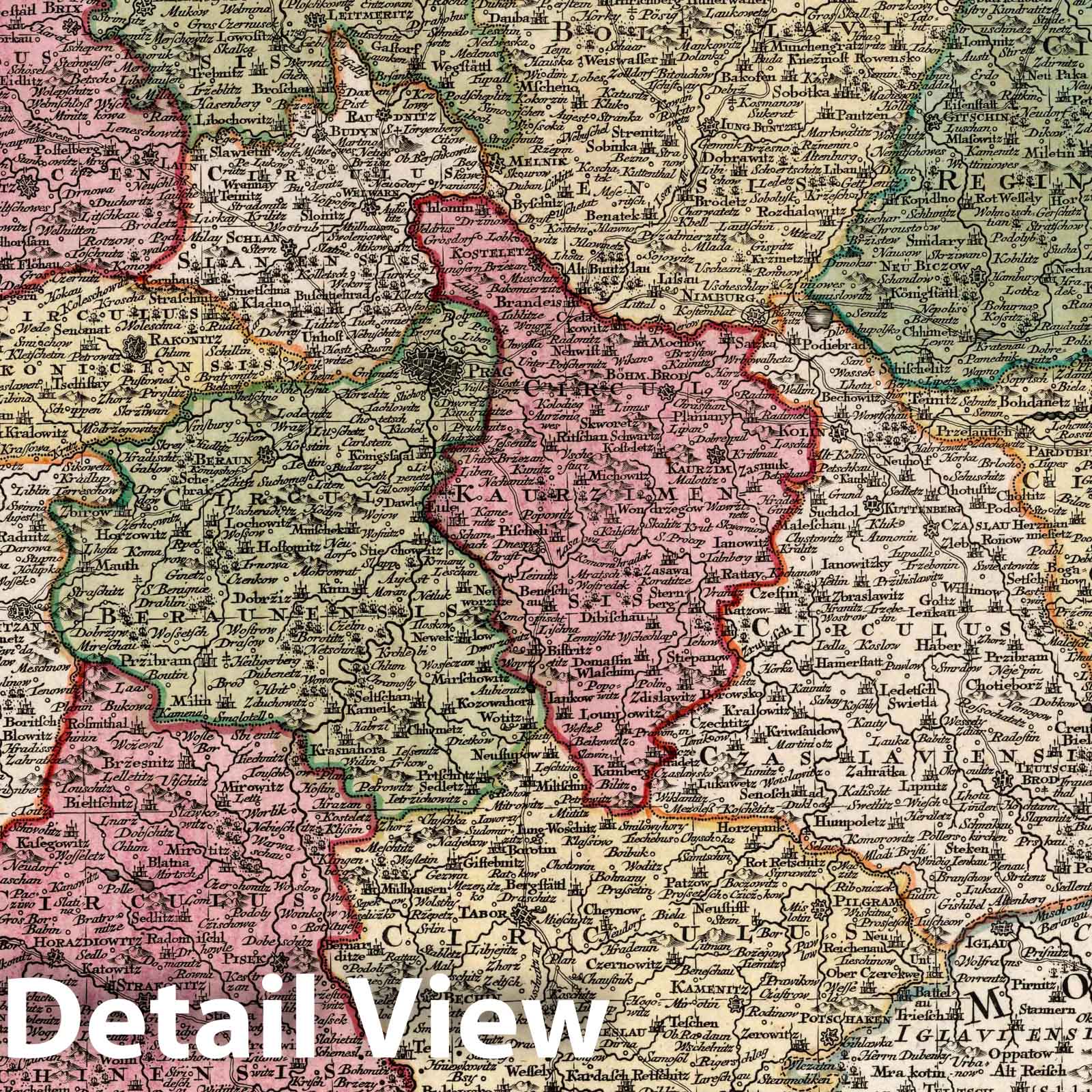 Bohemia, 1720 - Historical Map Print from Seutter Atlas