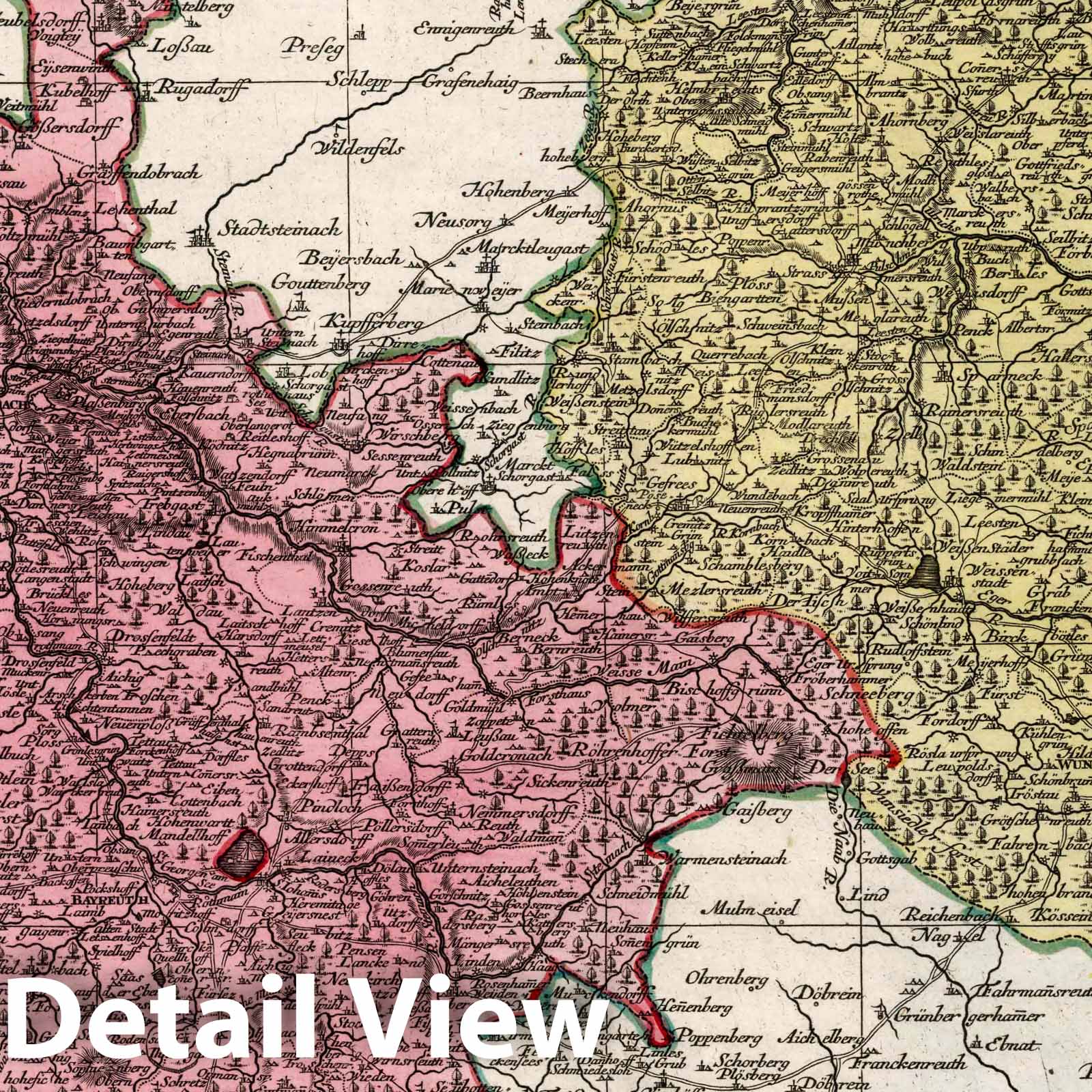 Brandenburg and Bayreuth - 1750 Historical Map Print