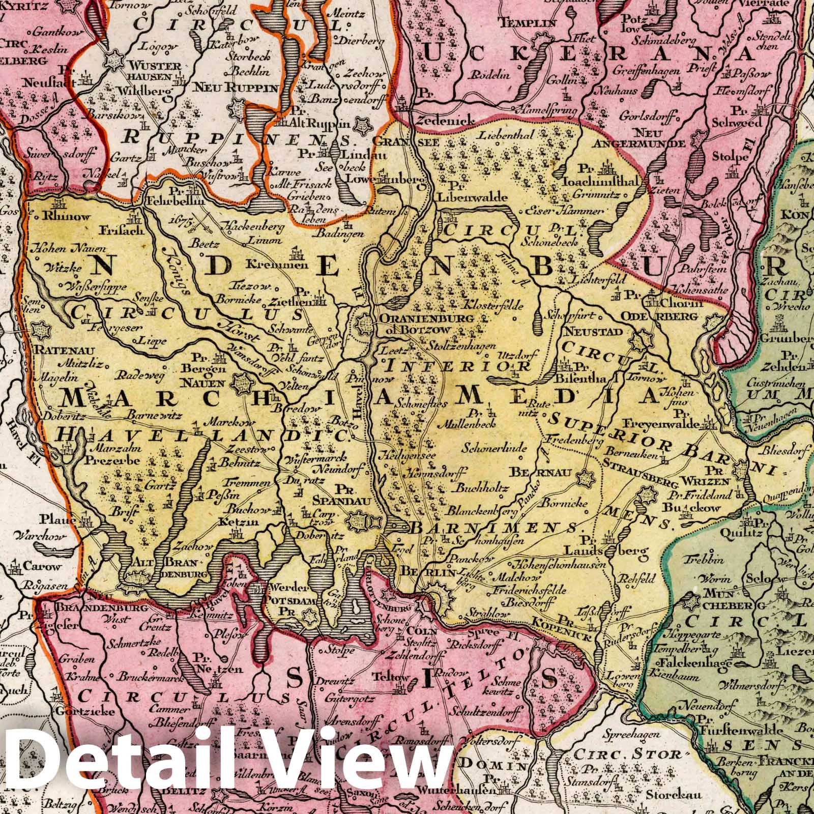 Brandenburg, Germany 1736 Historical Map Print
