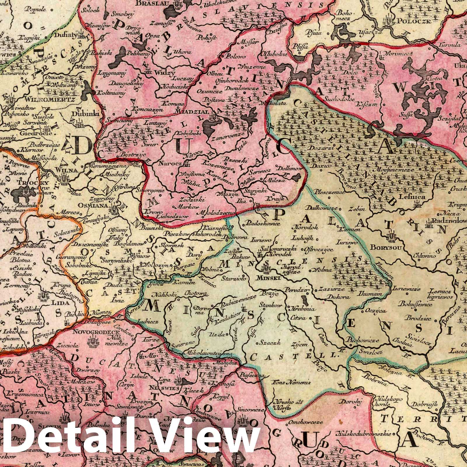 Lithuania, 1735 - Historical Map Print from Seutter Atlas