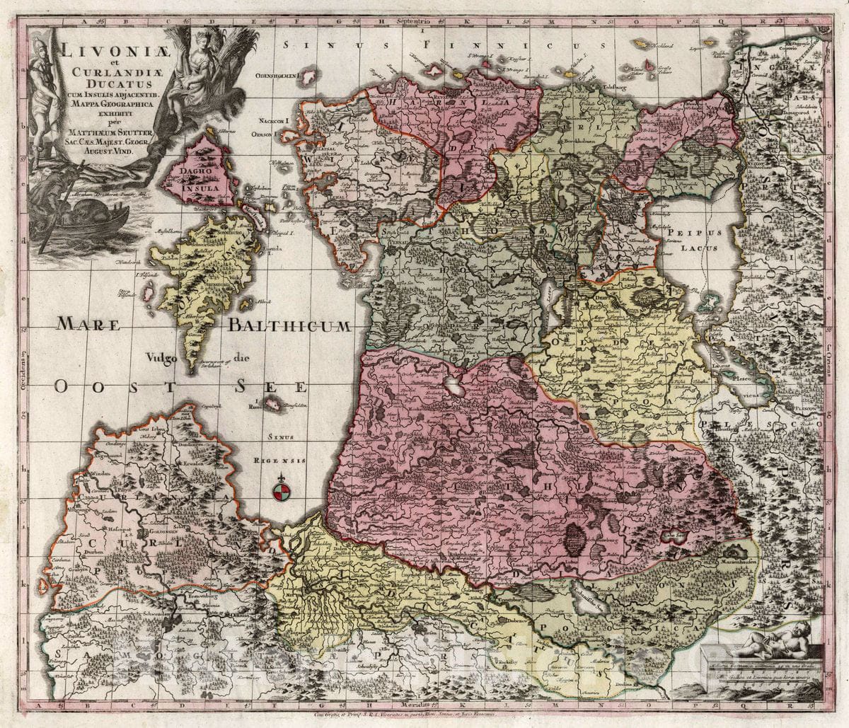 Livonia and Courland, 1740 - Historical Map Print