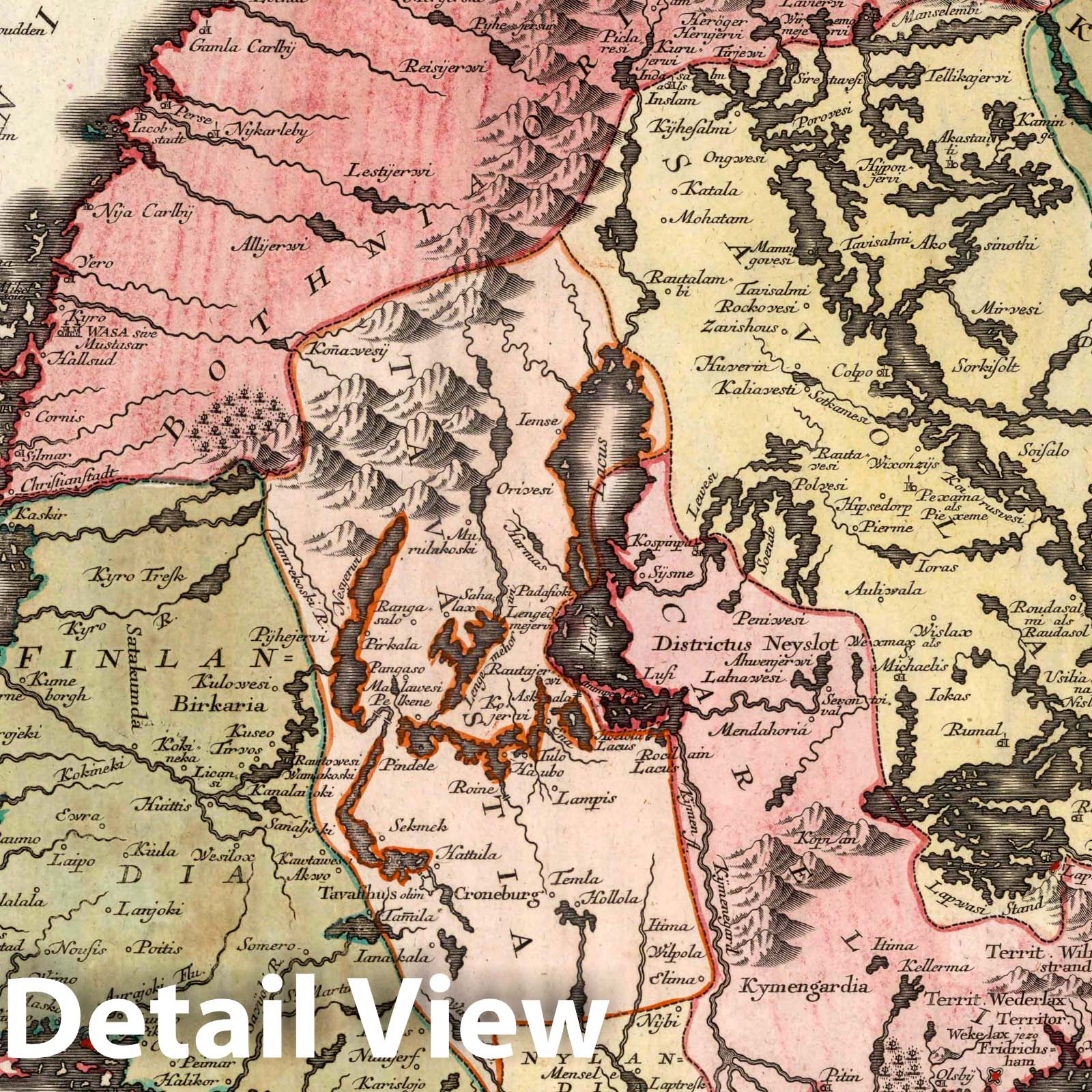 Finland, 1730 - Seutter Atlas Historical Map Print