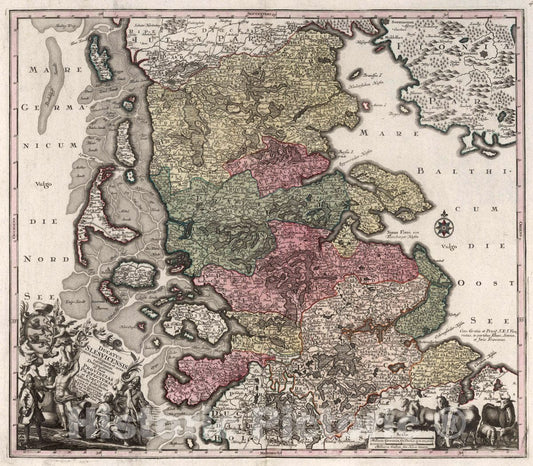 Historic Map : 43. Ducatus Slesuicensis, 1740 Atlas - Vintage Wall Art