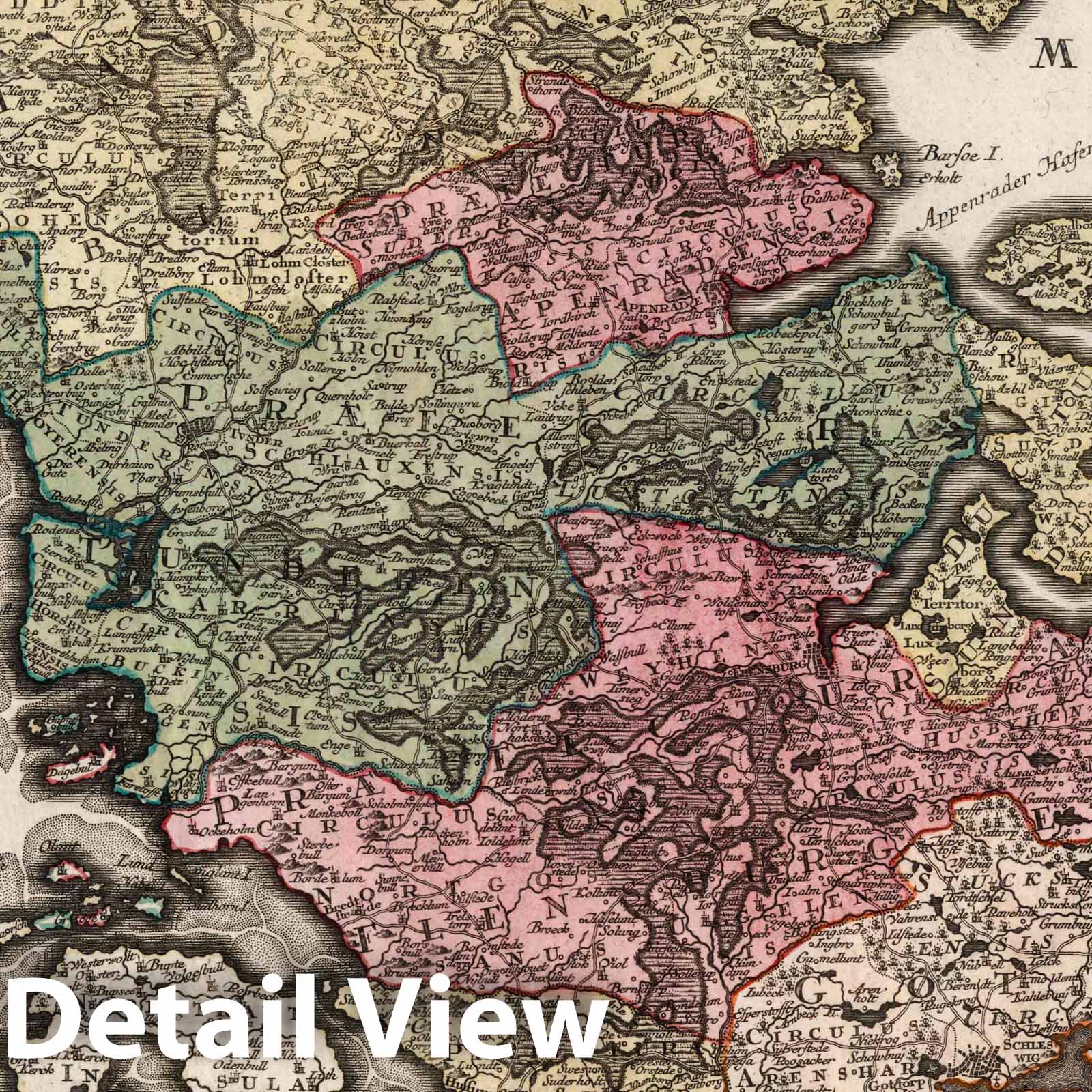 Holstein and Schleswig, Germany 1740 Historical Map Print