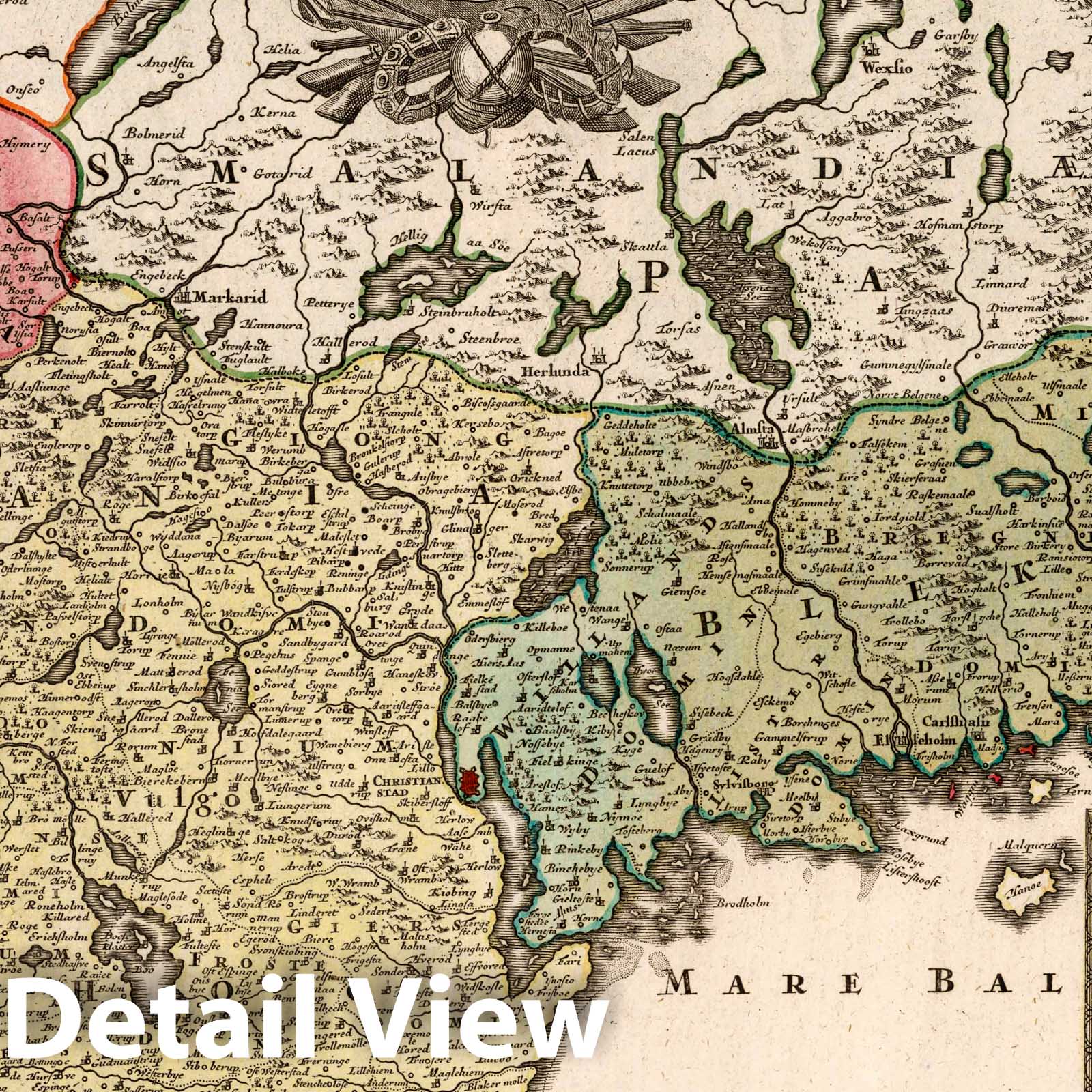 Scania, Blekinge & Halland 1740 Historical Map Print