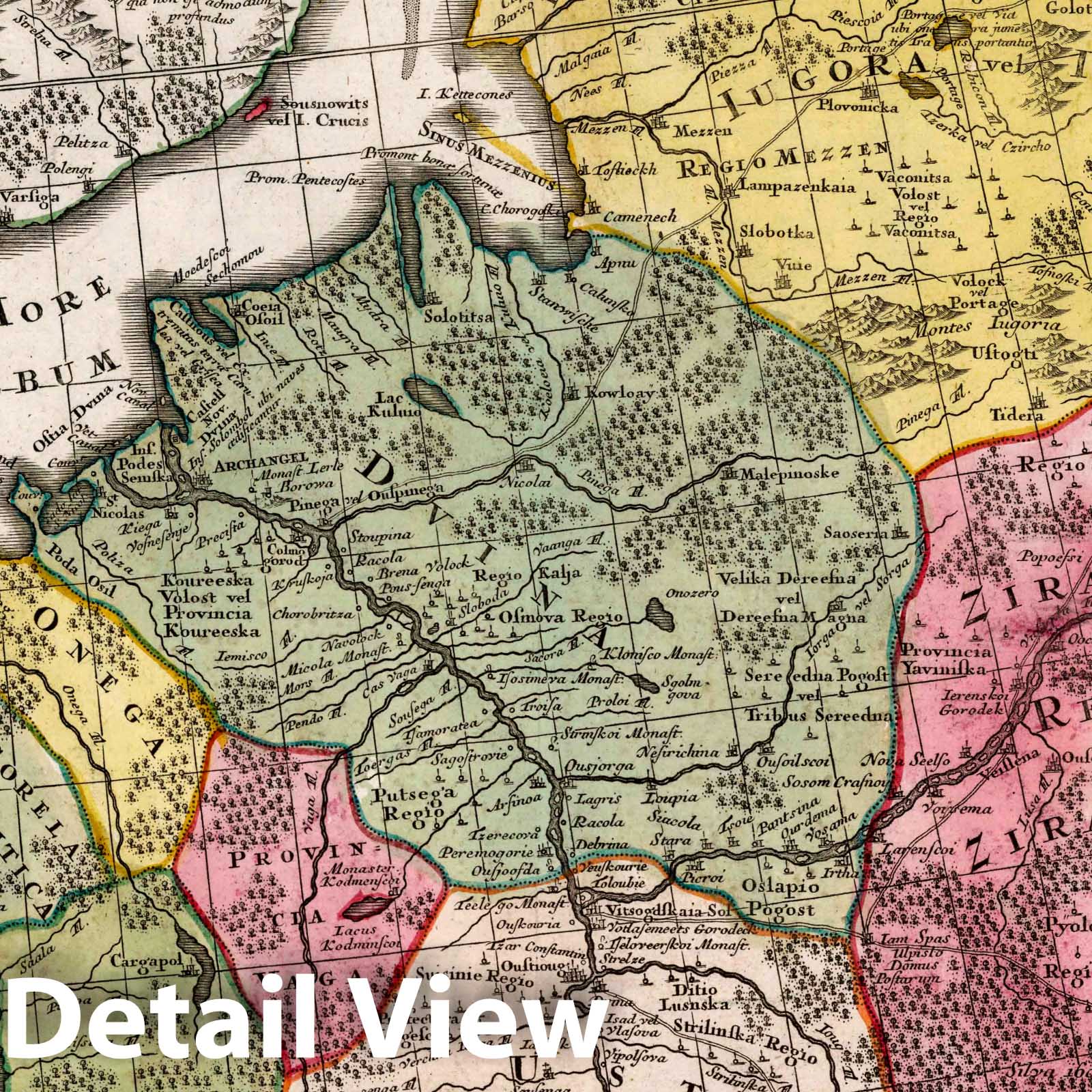 Russia, 1750 - Historical Map Print from Seutter Atlas