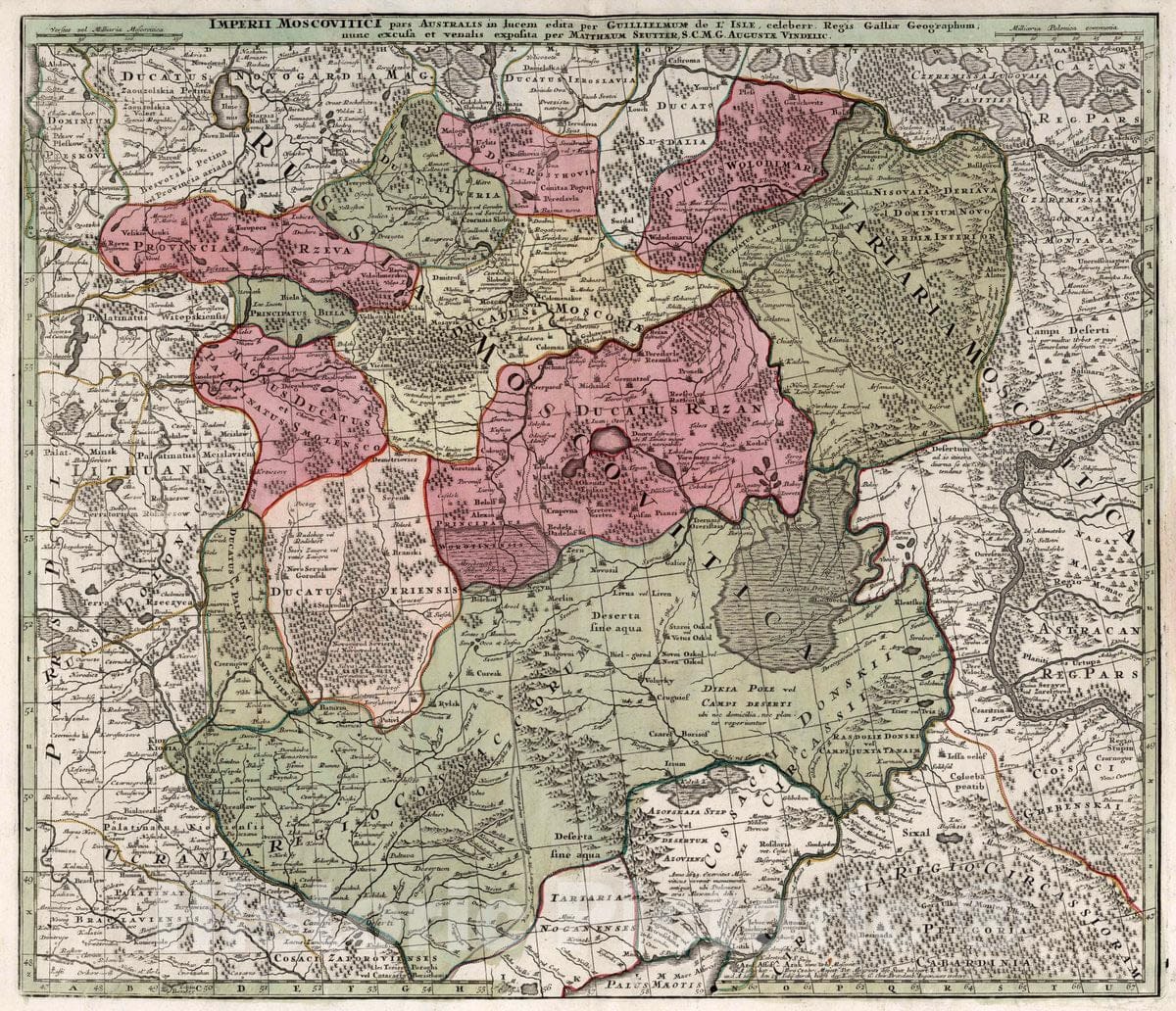Historic Map : Russia, (50). Imperii Moscovitch, 1725 Atlas , Vintage Wall Art