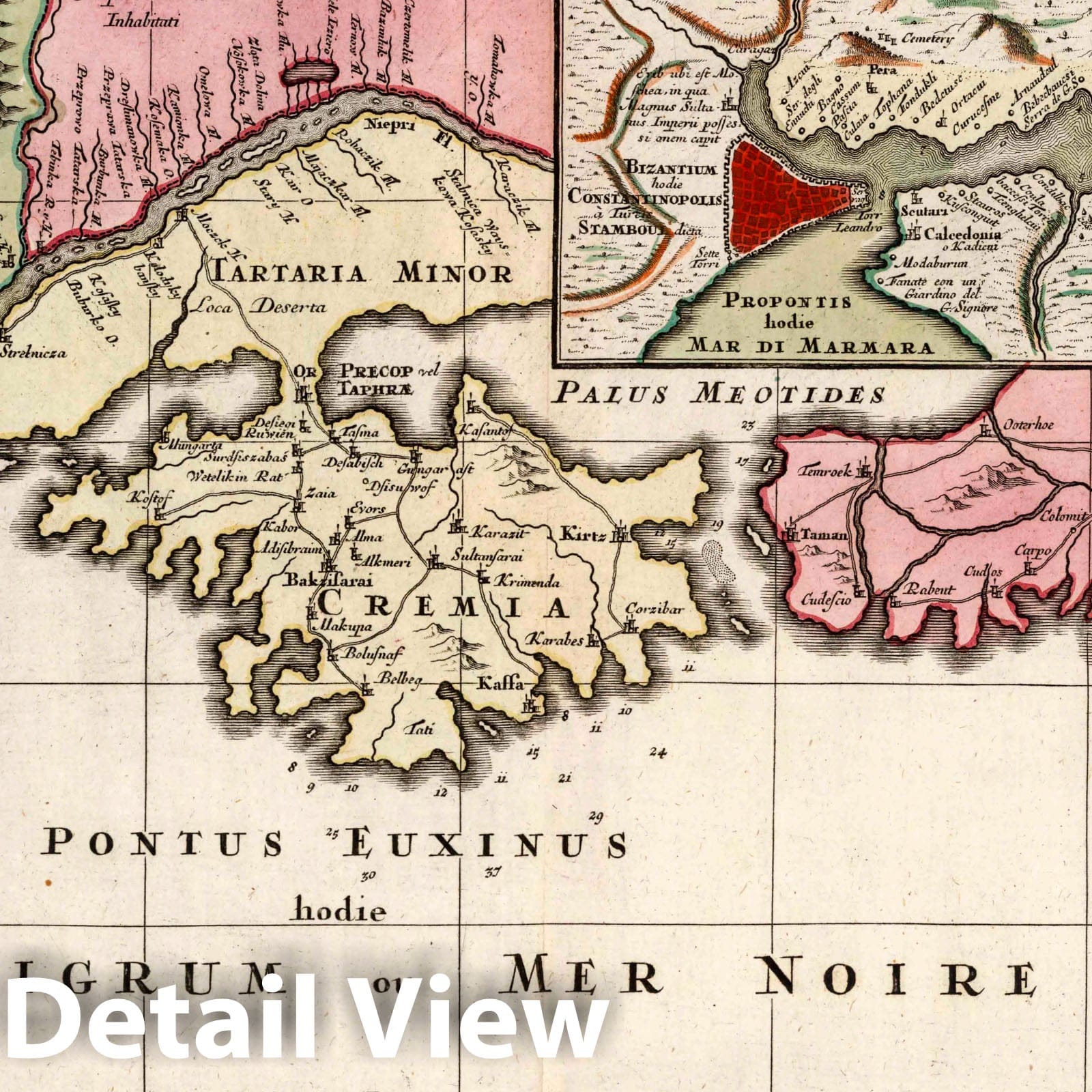 Black Sea and Bosporus - Plate No. 54, 1730 - Seutter Atlas Historical Map Print