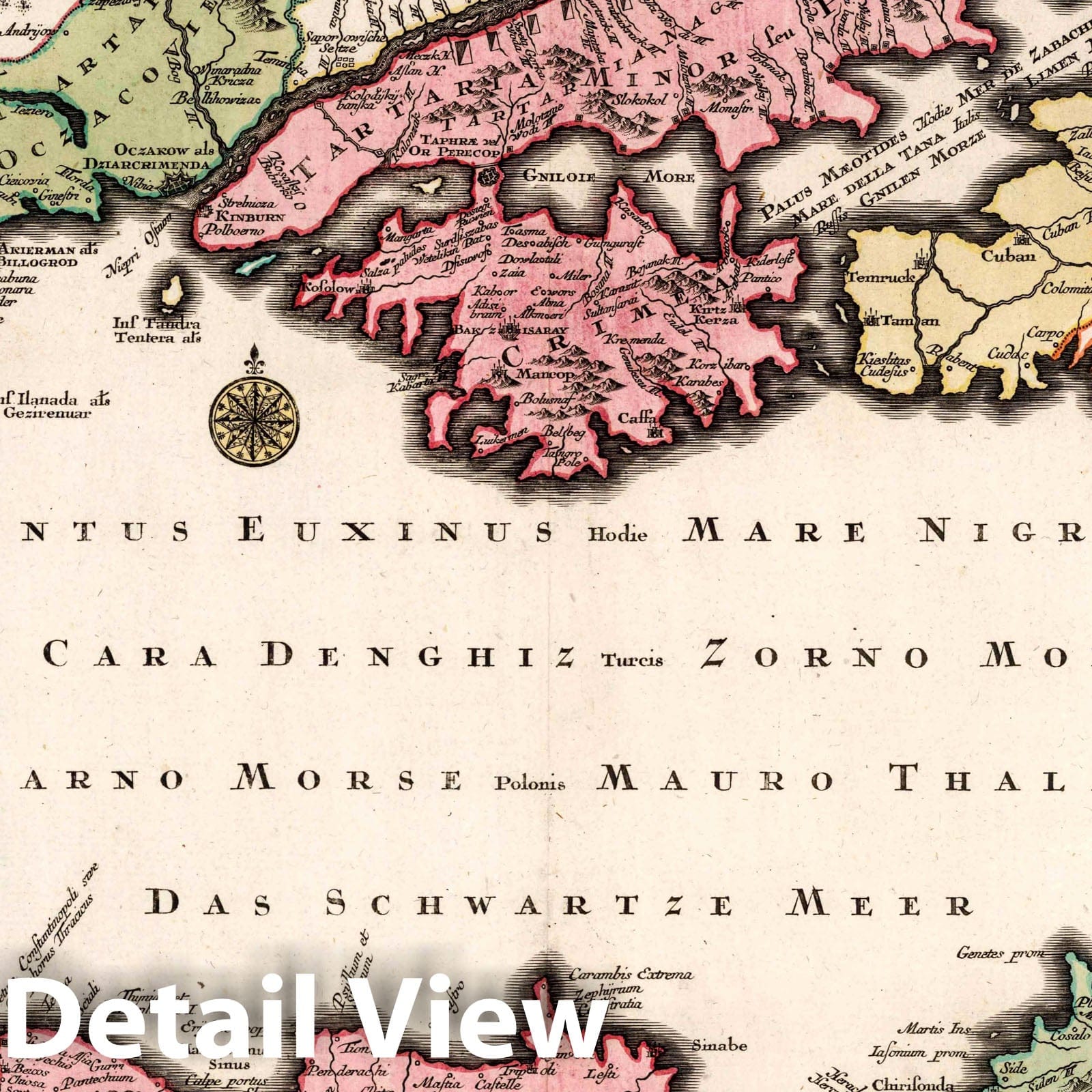 Crimea and European Tartary - 1740 Historical Map Print