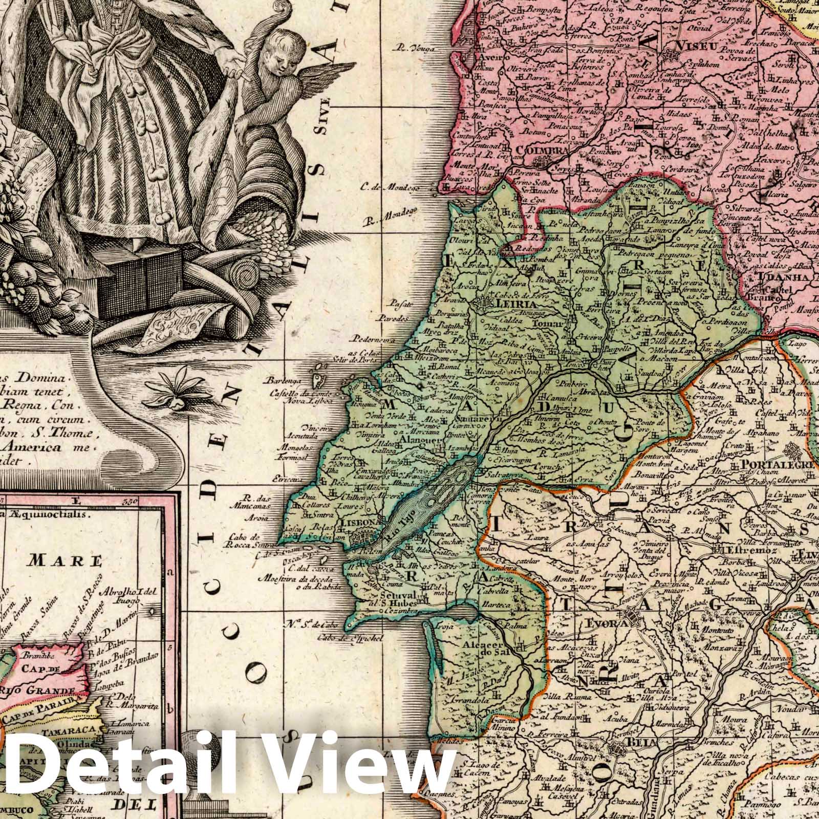 Portugal, Algarve, and Brazil, 1740 - Historical Map Print