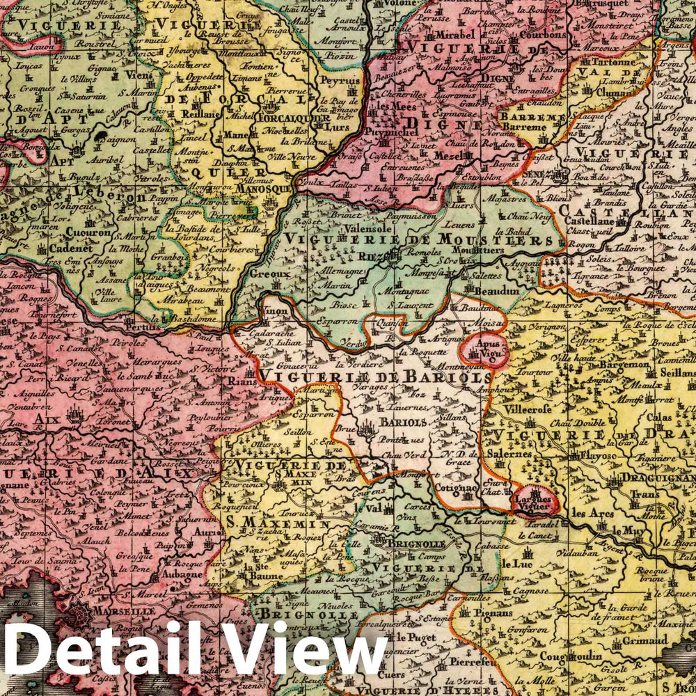 Historic Map : Provence , France 9. Provincia Gallis la Provence, 1750 Atlas , Vintage Wall Art