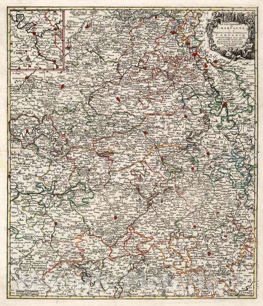 Historic Map : 13. Le Gouvernement de Champagne i.e. Praeprefectura Generalis Campanie, 1740 Atlas - Vintage Wall Art