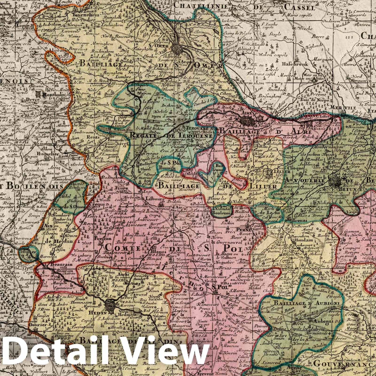 Artois, 1740 - Historical Map Print from Seutter Atlas
