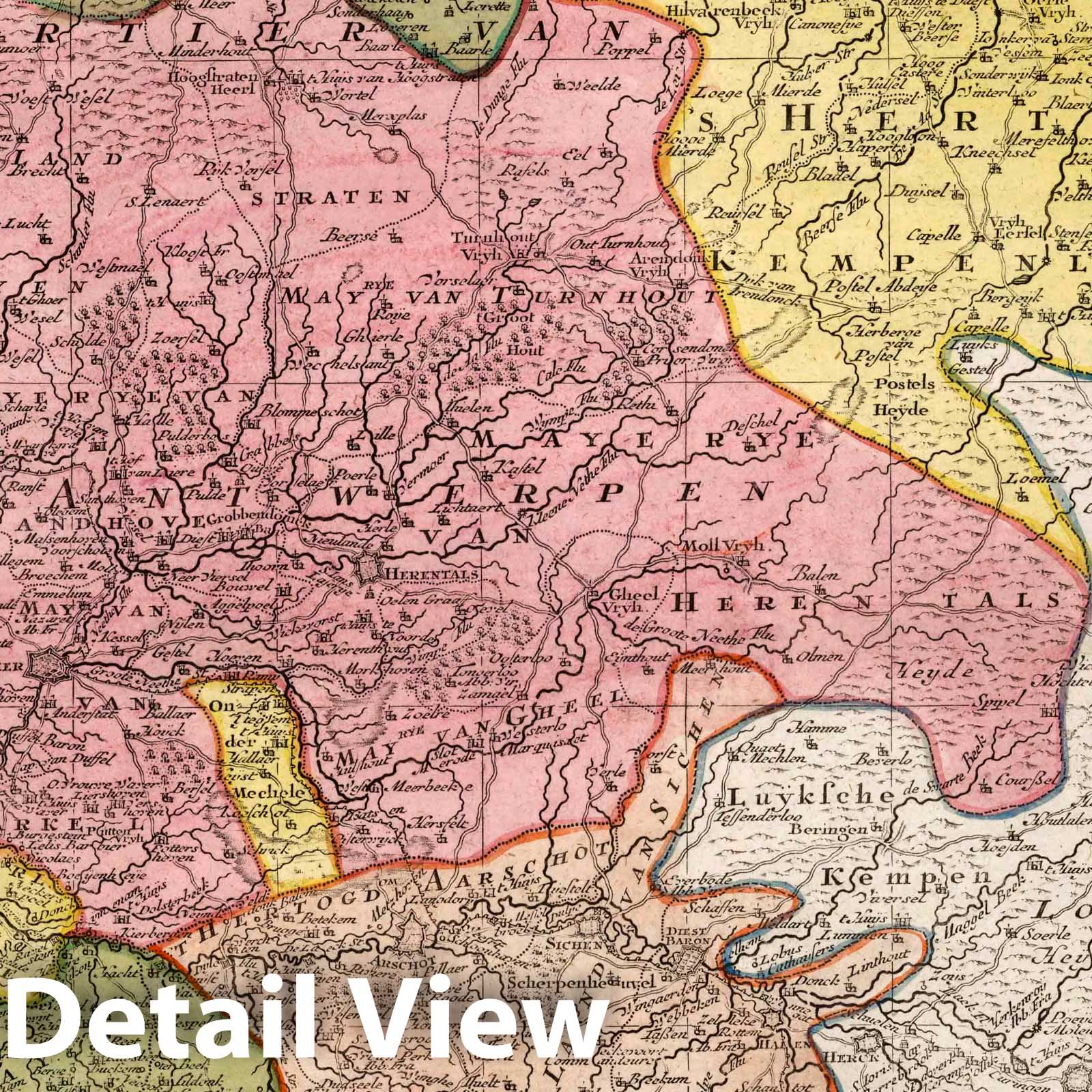 Brabant, 1740 - Historical Map Print from Seutter Atlas