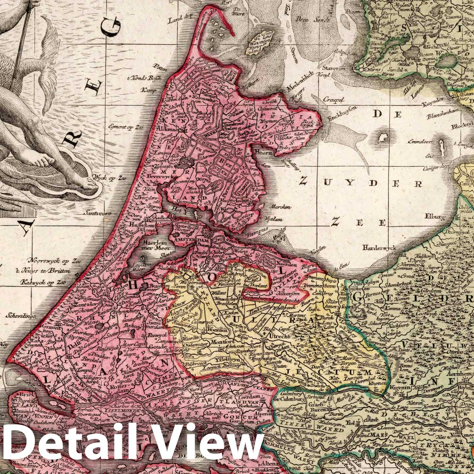 Belgium 1740 Historical Map Print