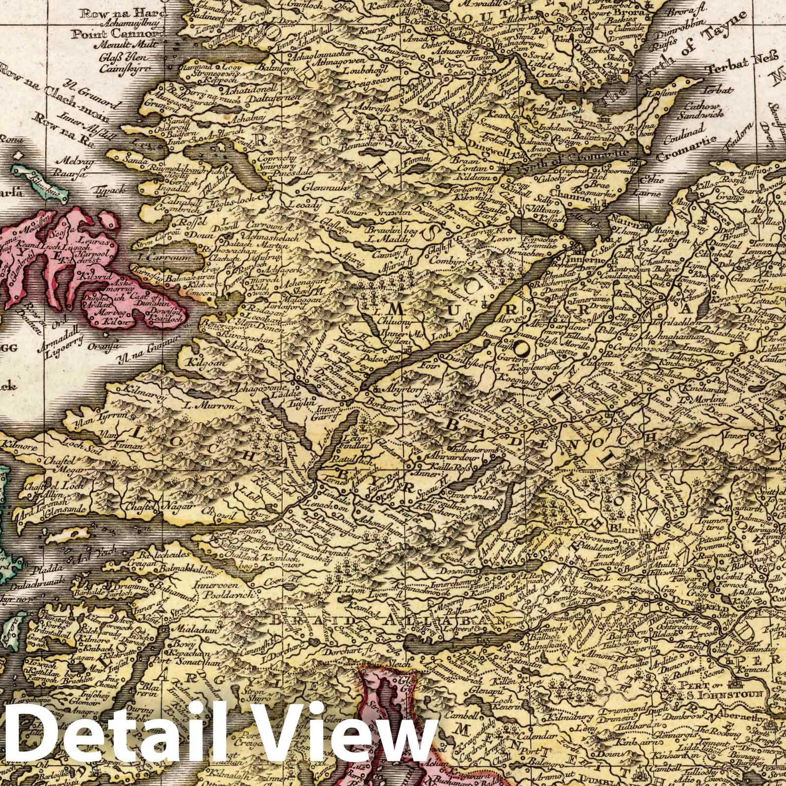 Scotland, 1740 - Historical Map Print from Seutter Atlas