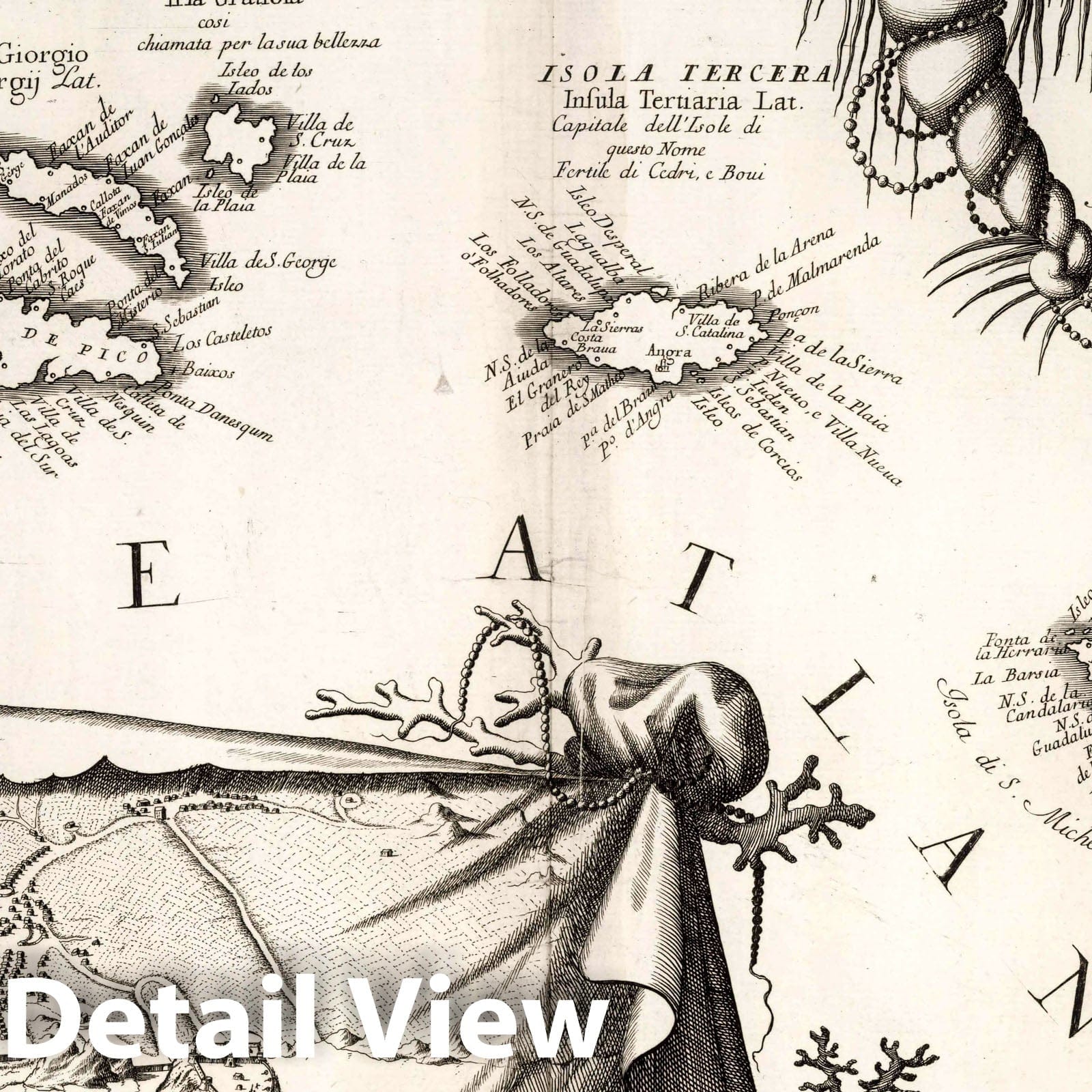 Azores, Portugal 1690 - Historical Map Print
