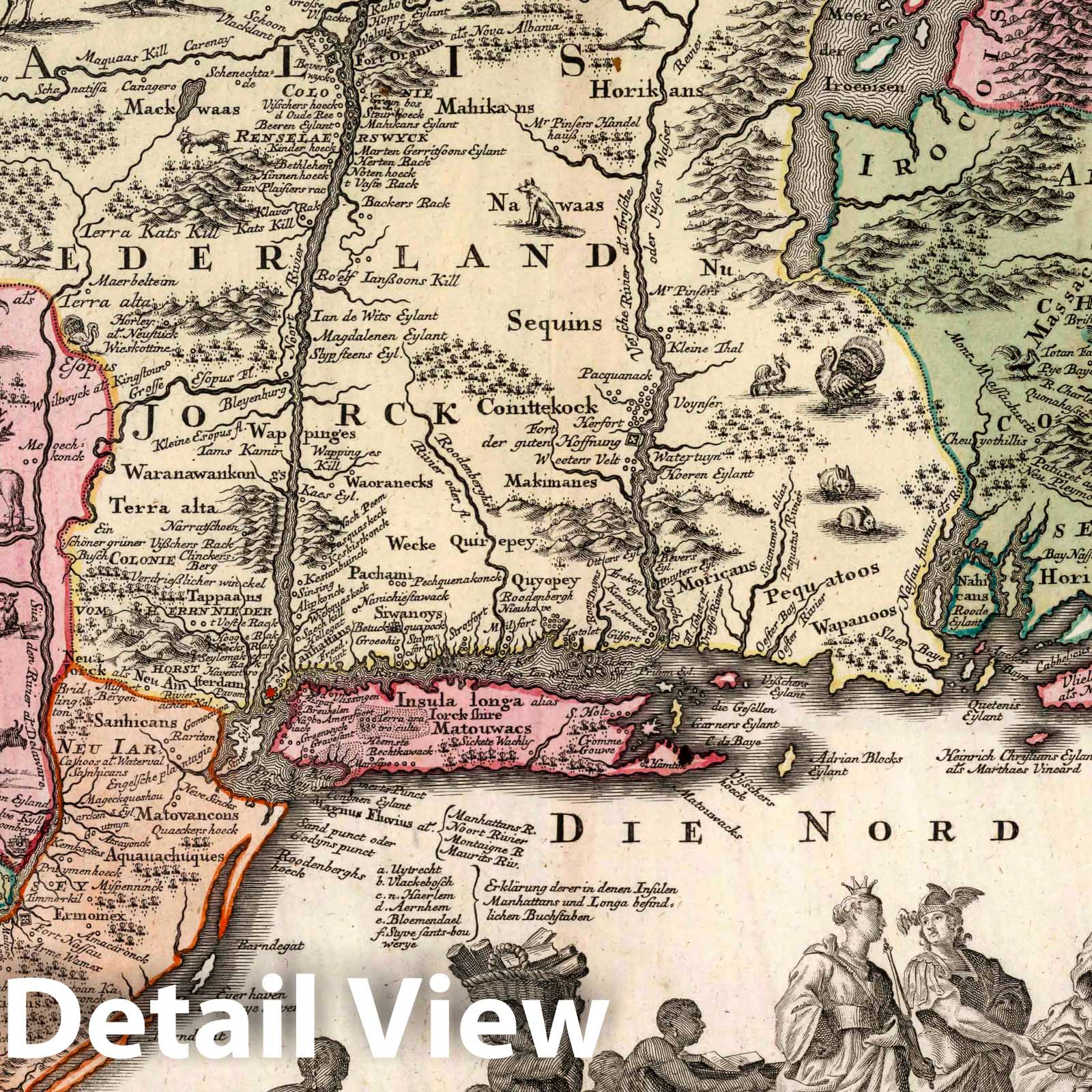 New Belgium, North America 1740 Historical Map Print