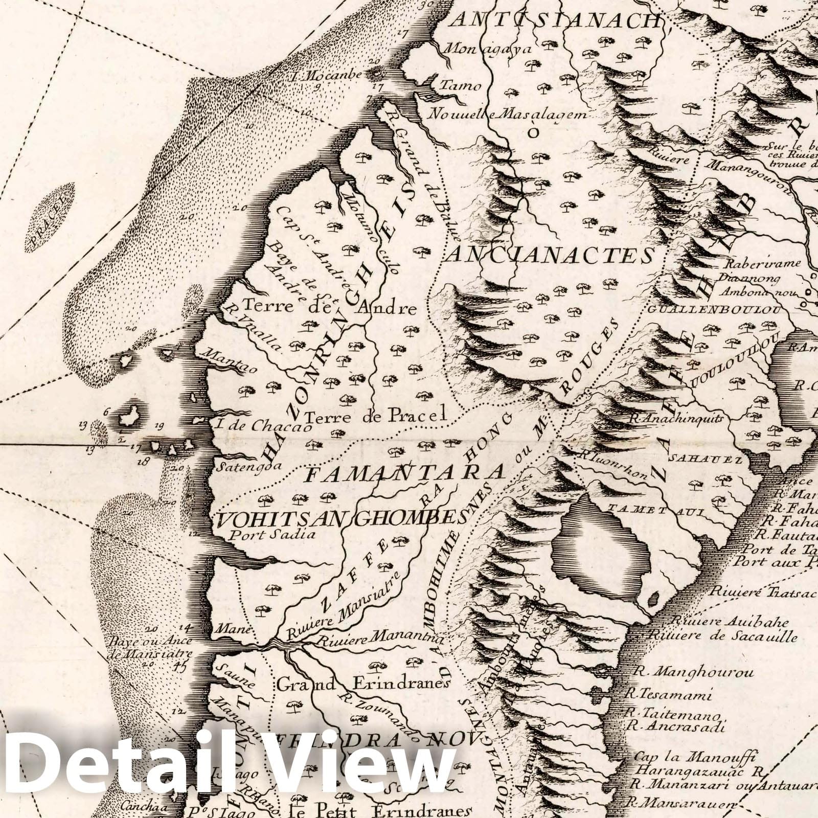 Madagascar - Plate No. 54, 1690 - Seutter Atlas Historical Map Print