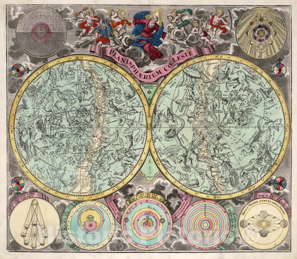 Historic Map : Planisphere Coeleste, 1730 Atlas - Vintage Wall Art