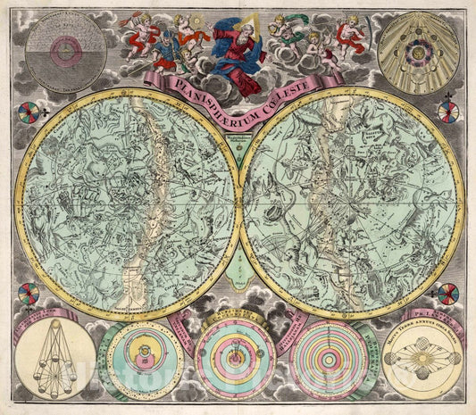 Historic Map : Planisphere Coeleste, 1730 Atlas - Vintage Wall Art