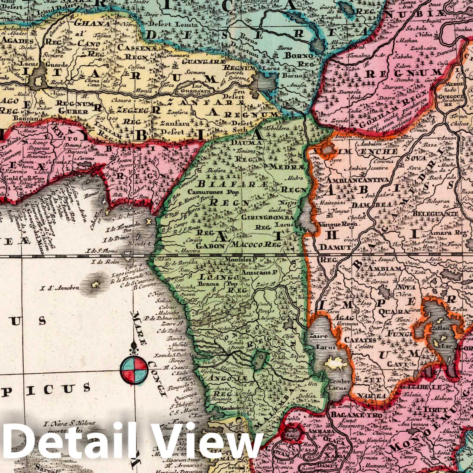 Africa, 1730 - Seutter's Atlas Novus Historical Map Print