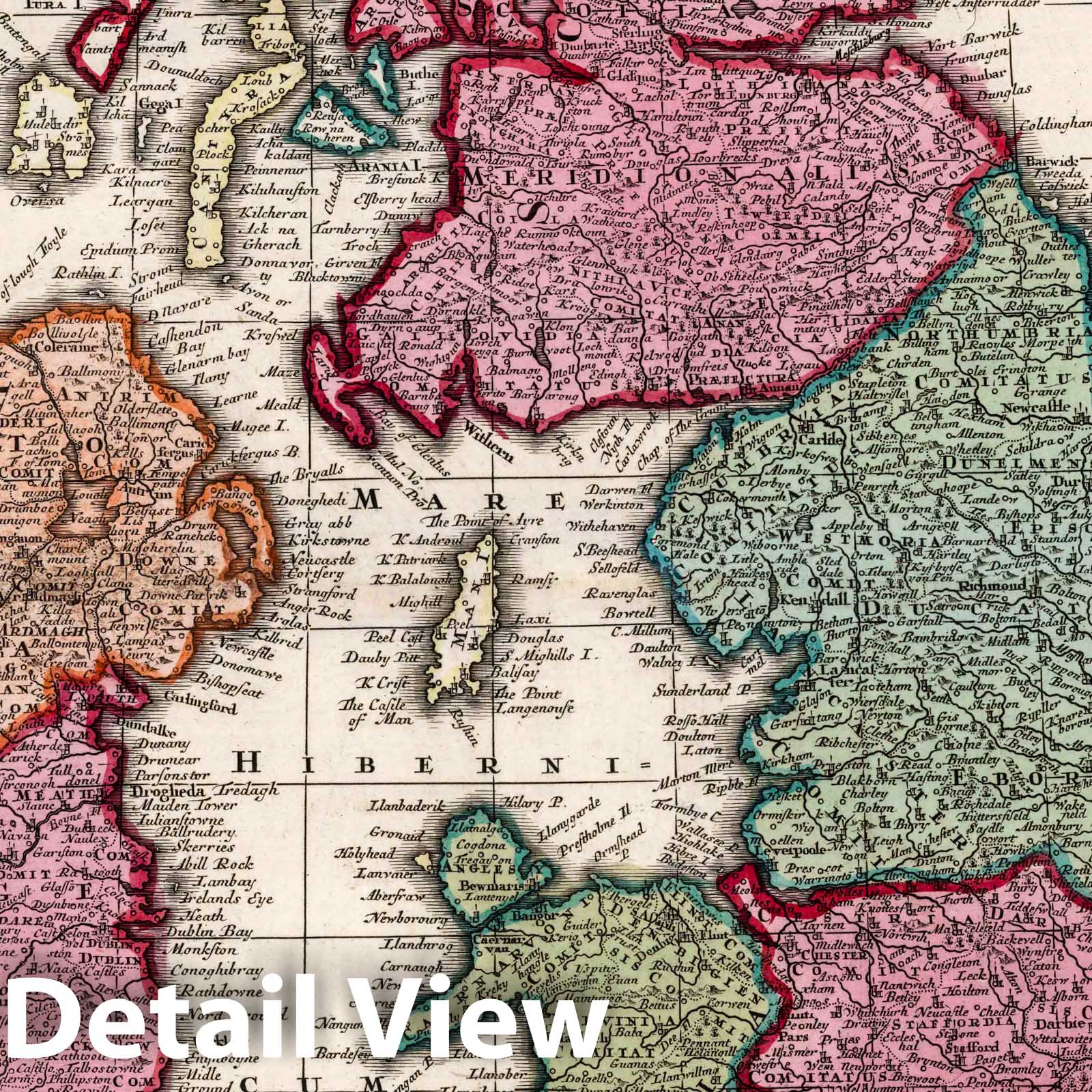 England, Scotland, Ireland, Wales - 1727 Historical Map Print