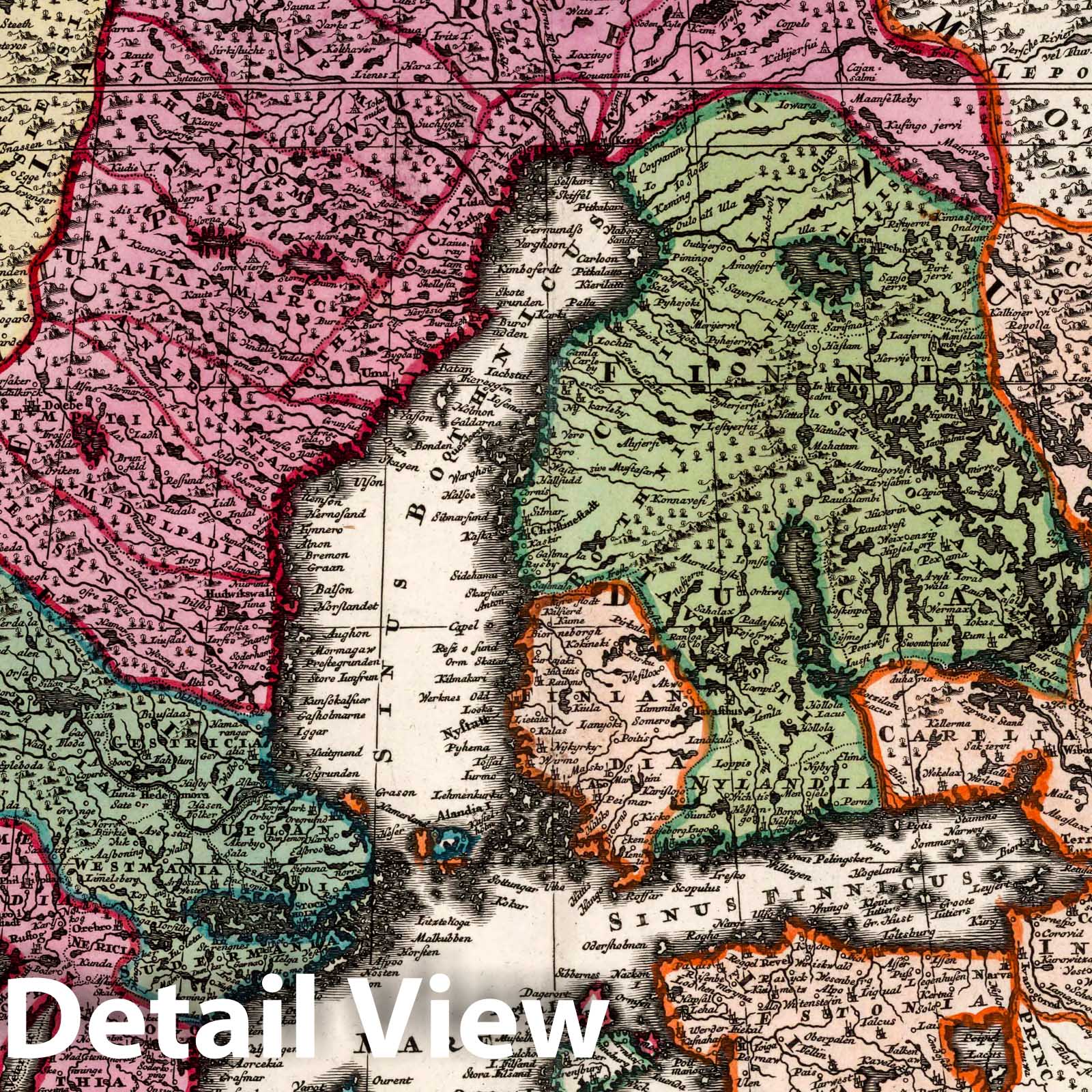 Scandinavia: Sweden, Denmark, Finland, 1727 - Historical Map Print