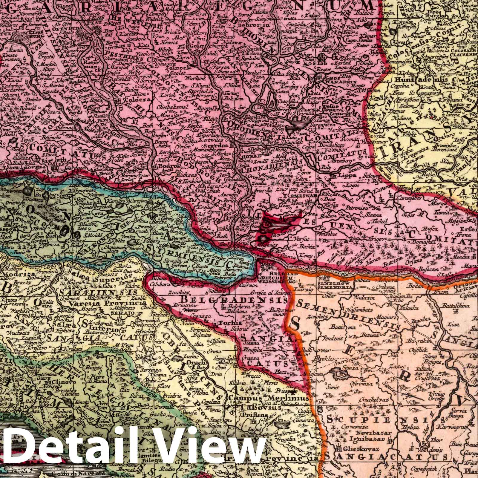 Hungary 1727 - Historical Map Print from Seutter's Atlas Novus
