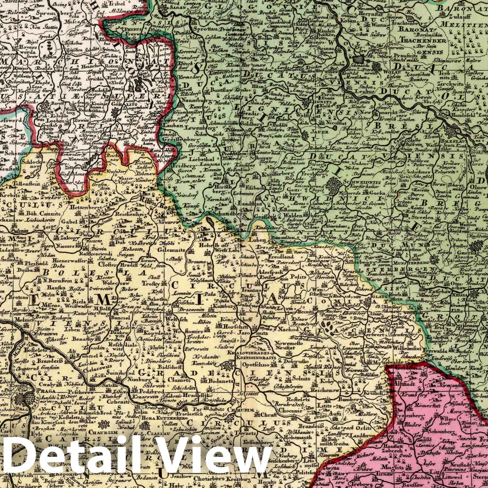 Bohemia and Silesia, 1727 - Historical Map Print