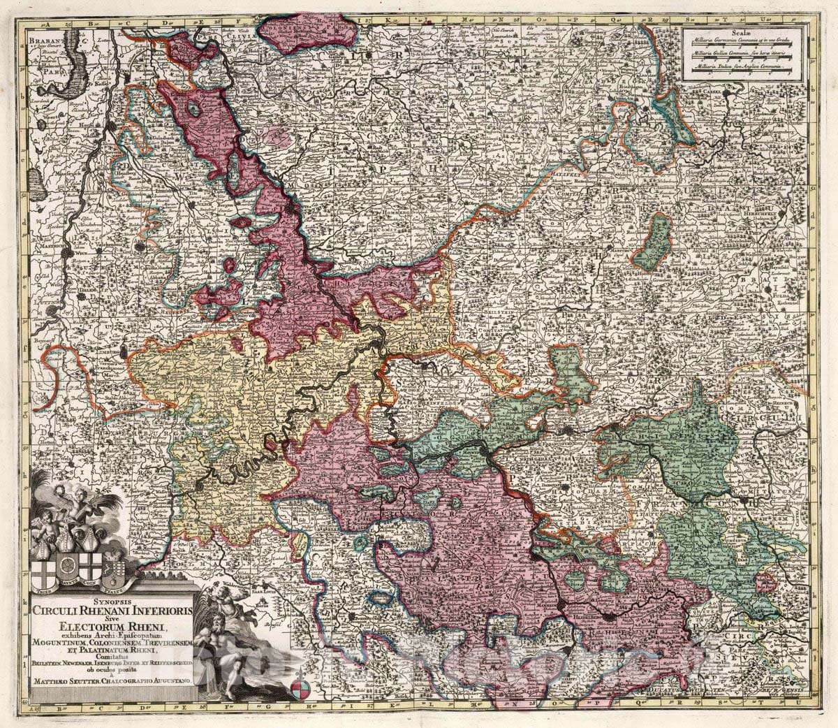 Historic Map : Circuli Rhenani Inferioris sive Electorum Rheni, 1730 Atlas - Vintage Wall Art