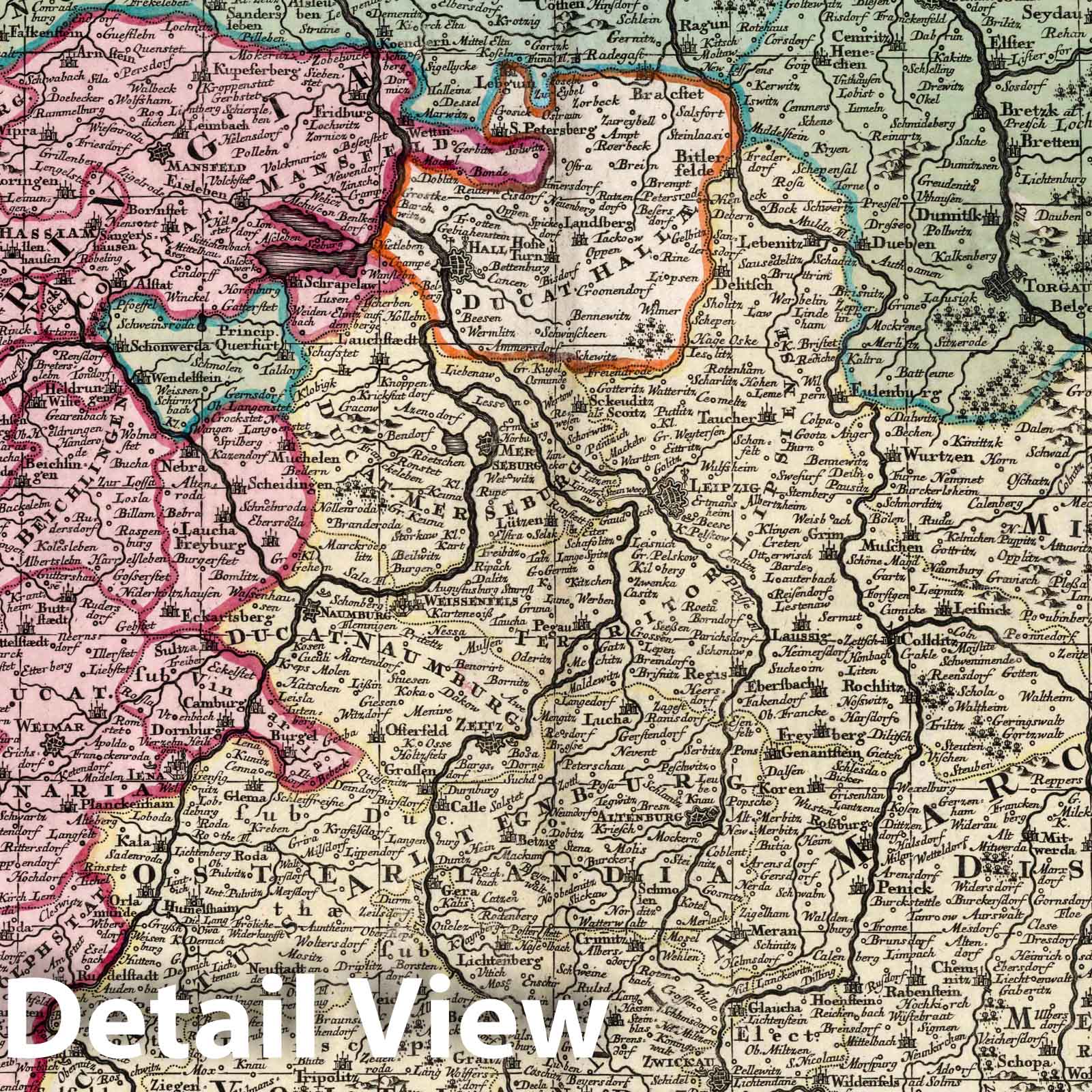 Upper Saxony, 1730 - Historical Map Print from Seutter's Atlas Novus