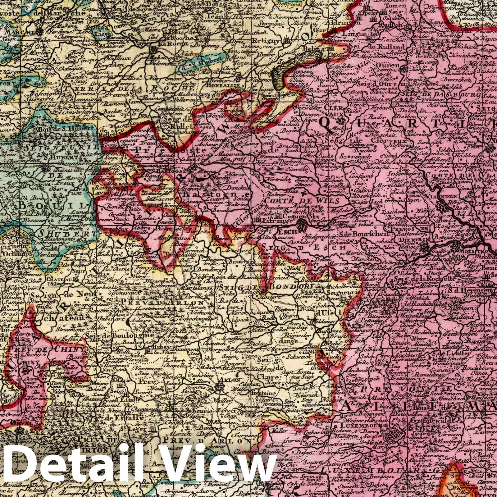 Luxembourg, 1730 - Historical Map Print from Seutter's Atlas Novus