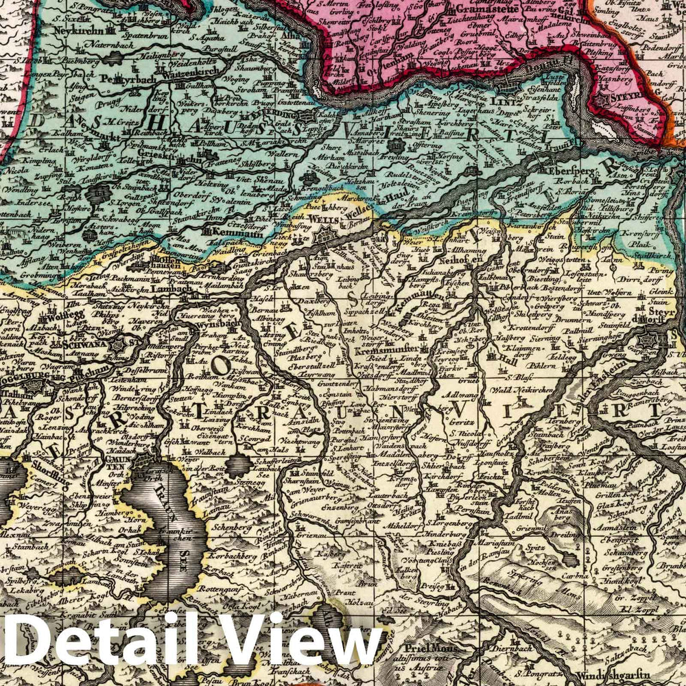 Historic Map : Austria, 37. NovHistoric Mappa Archiducatus Austriae Superioris, 1729 Atlas , Vintage Wall Art